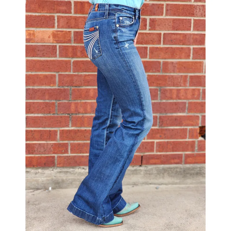 7 For All Mankind Women's Med Wash Silver Stitch Dojo sold by Western Edge