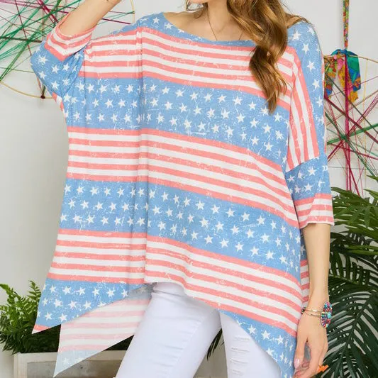 Stars and Stripes Loose Fitting Top sold by Western Edge product image thumbnail 2