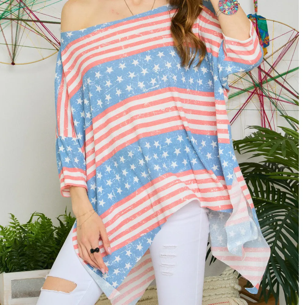 Stars and Stripes Loose Fitting Top sold by Western Edge