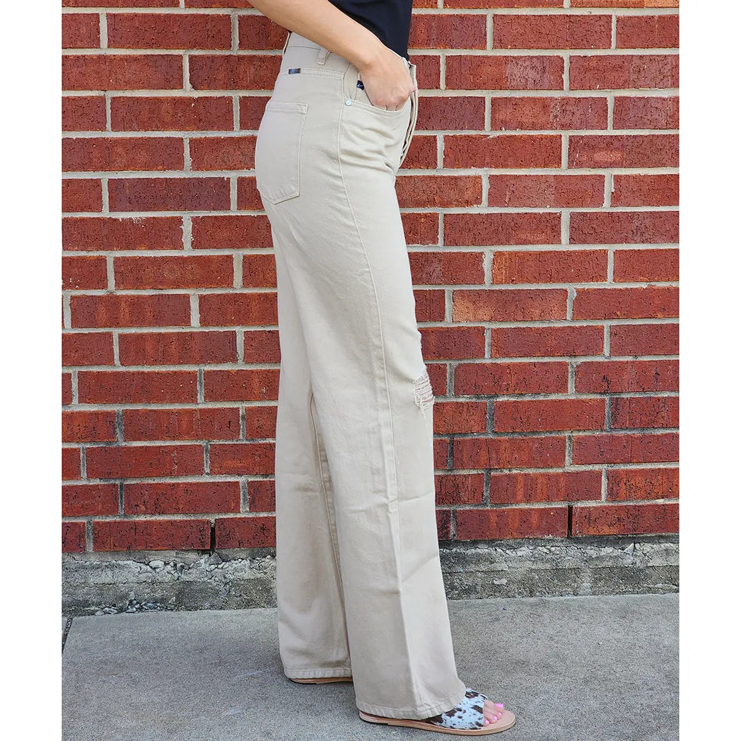 KanCan Taupe 90's Ultra High Rise Wide Leg Jean sold by Western Edge product image thumbnail 2