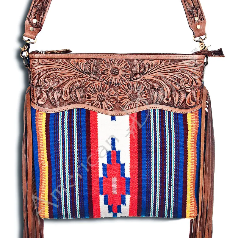 American Darling Aztec Blue Purse made by Western Edge