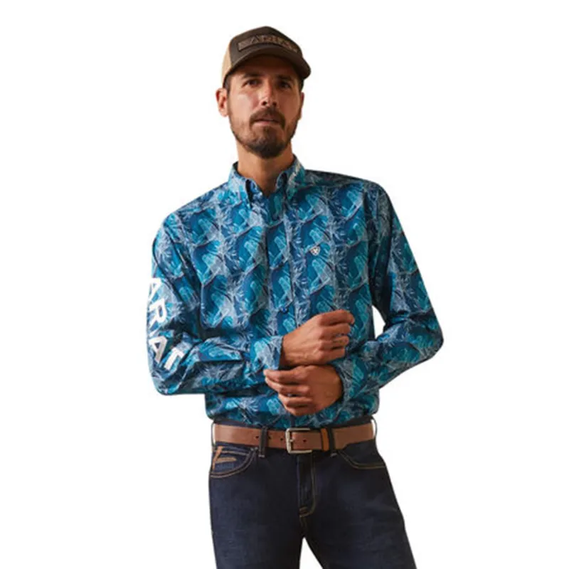 Ariat Men's Teal Team Hugh Shirt sold by Western Edge