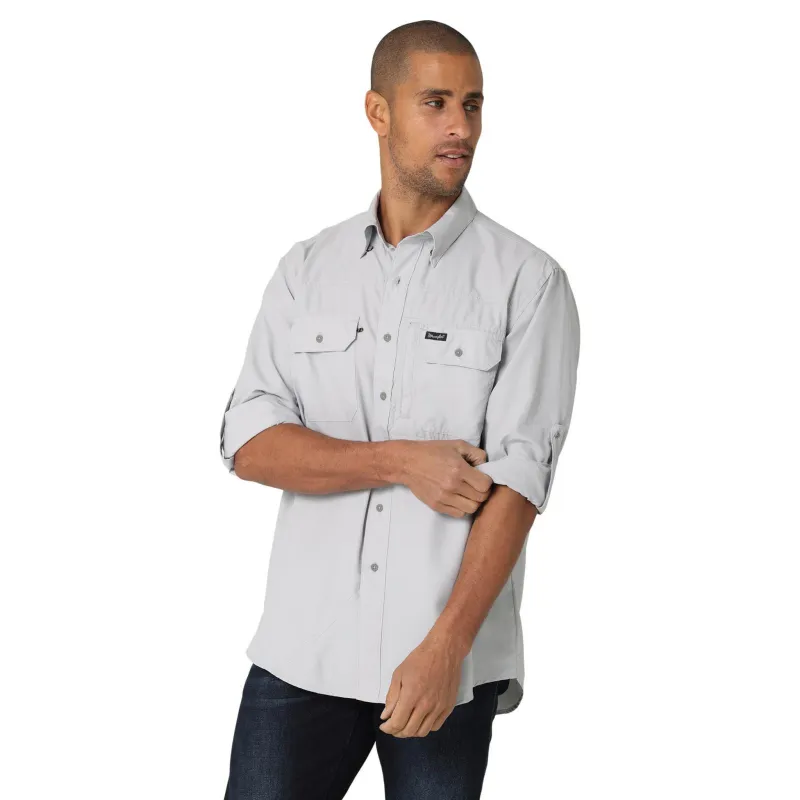 Wrangler Men's Solid High Rise Grey Shirt sold by Western Edge