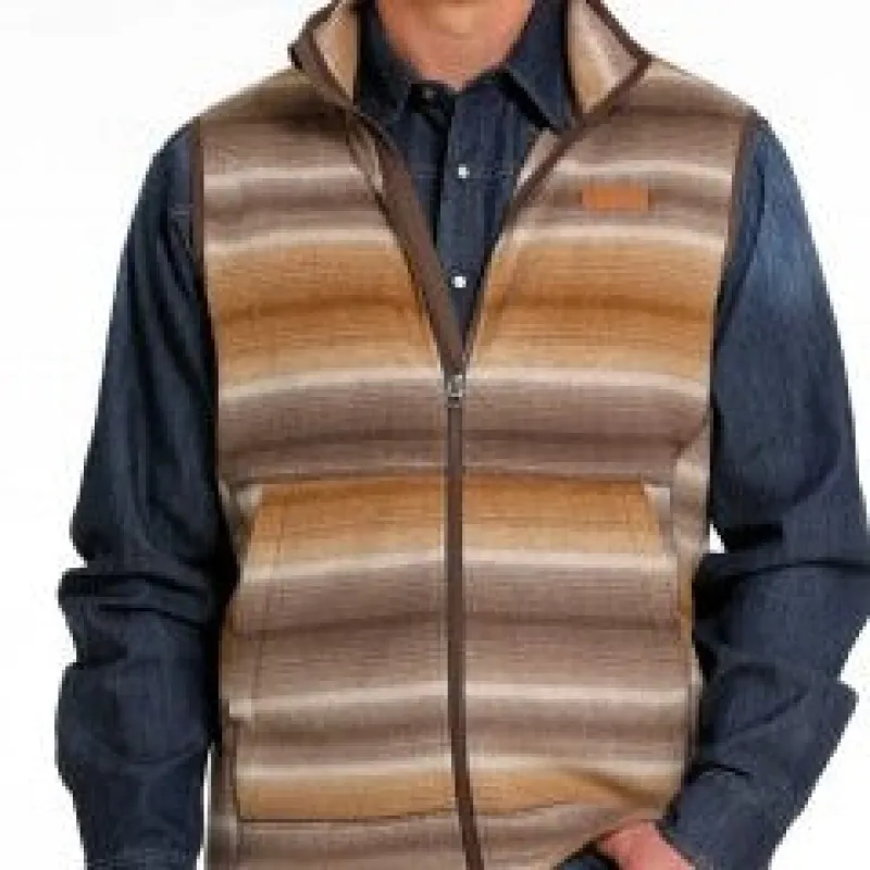 Cinch Men's Multi Brown Fleece Vest sold by Western Edge