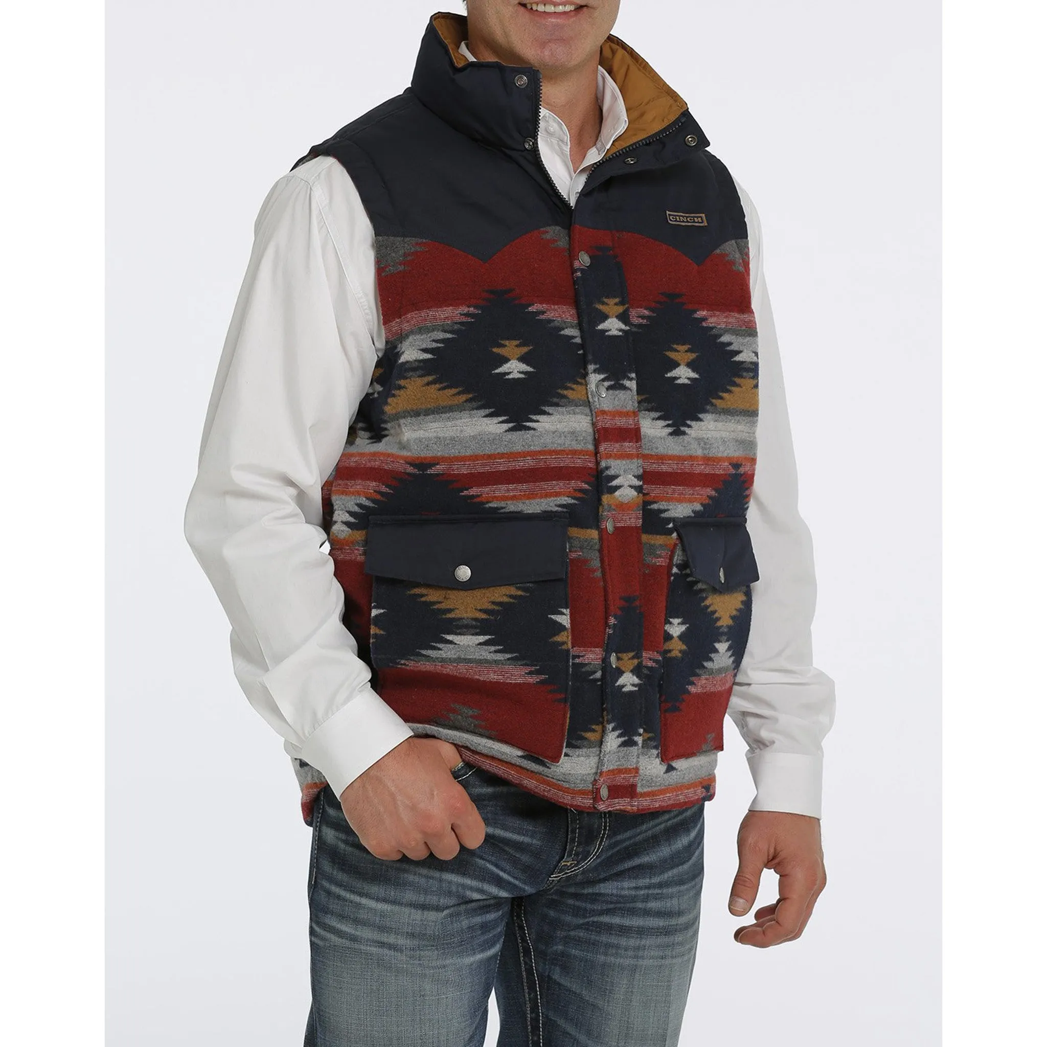Cinch Men's Aztec Puffer Vest sold by Western Edge product image thumbnail 2