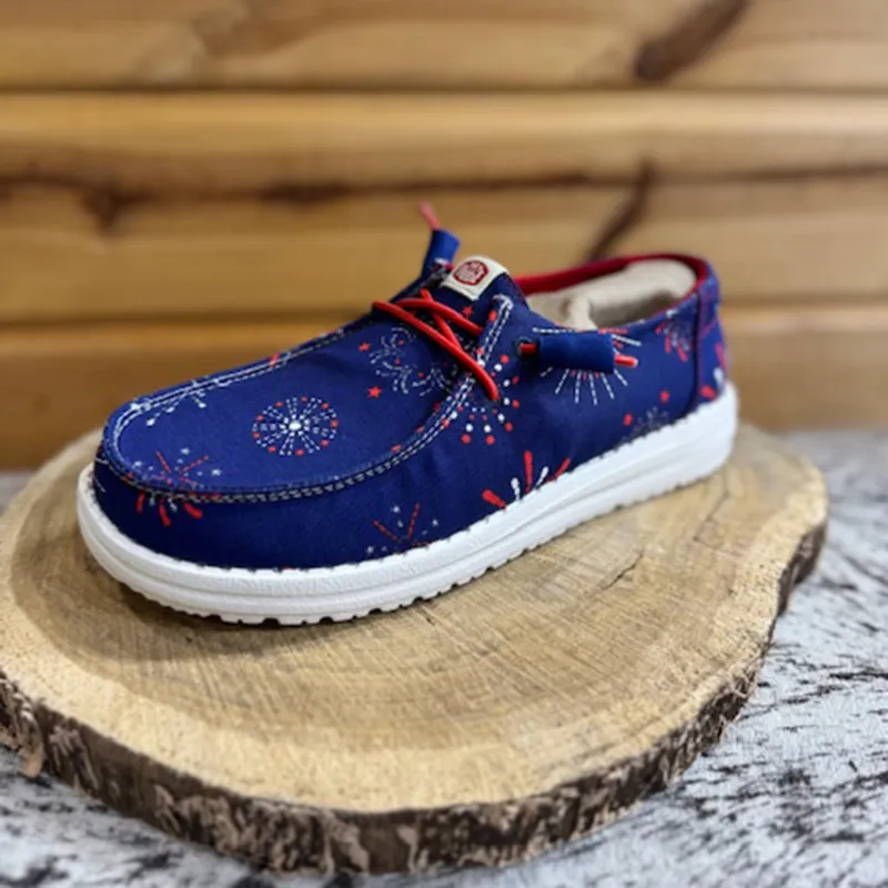 Hey Dude Wendy Fireworks Navy made by Hey Dude