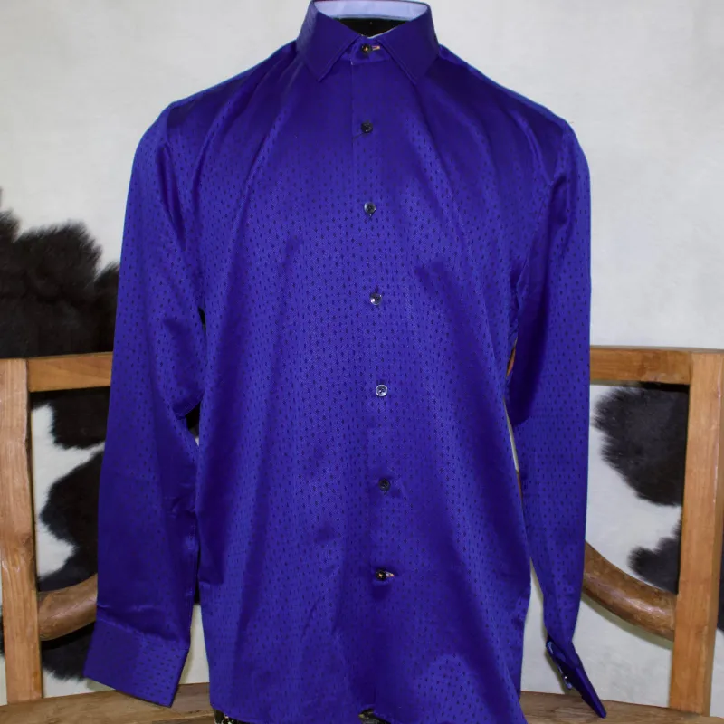 Men's Royal Blue Long Sleeve Shirt made by Western Edge