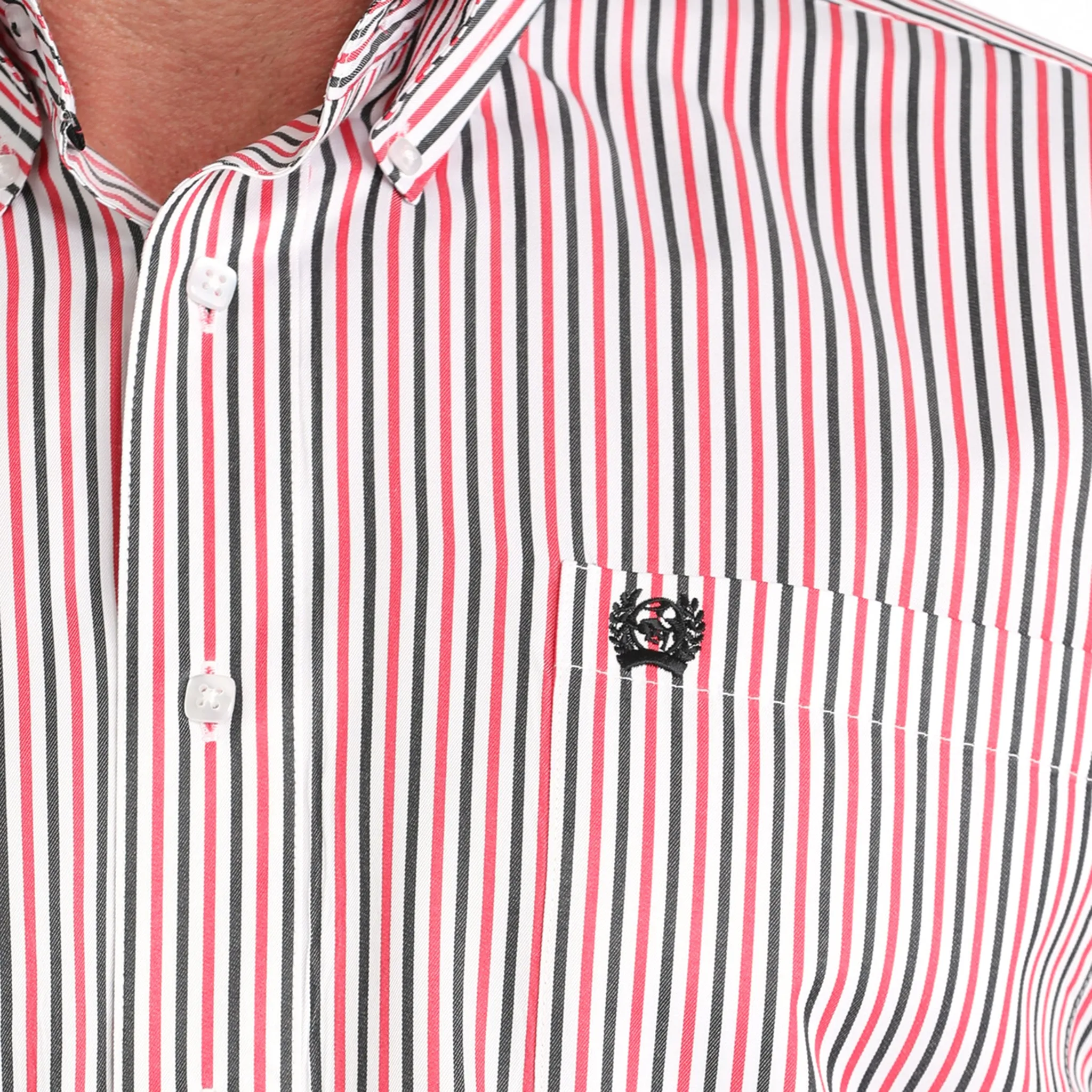 Cinch Men's Red & White Stripe Long Sleeve Shirt sold by Western Edge product image thumbnail 2