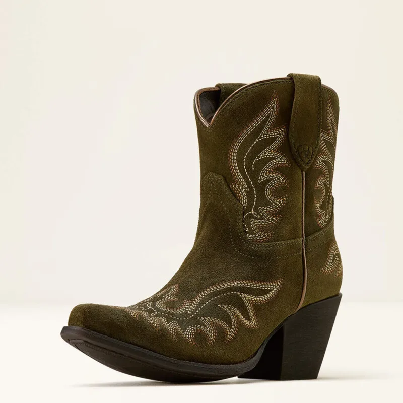 Ariat Olive Suede Chandler Booties made by Ariat
