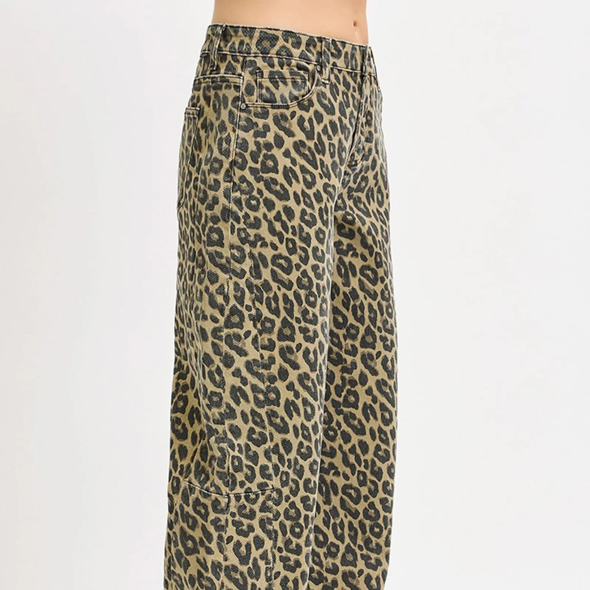 Risen Leopard Print Slouch Barrel Jeans sold by Western Edge product image thumbnail 2