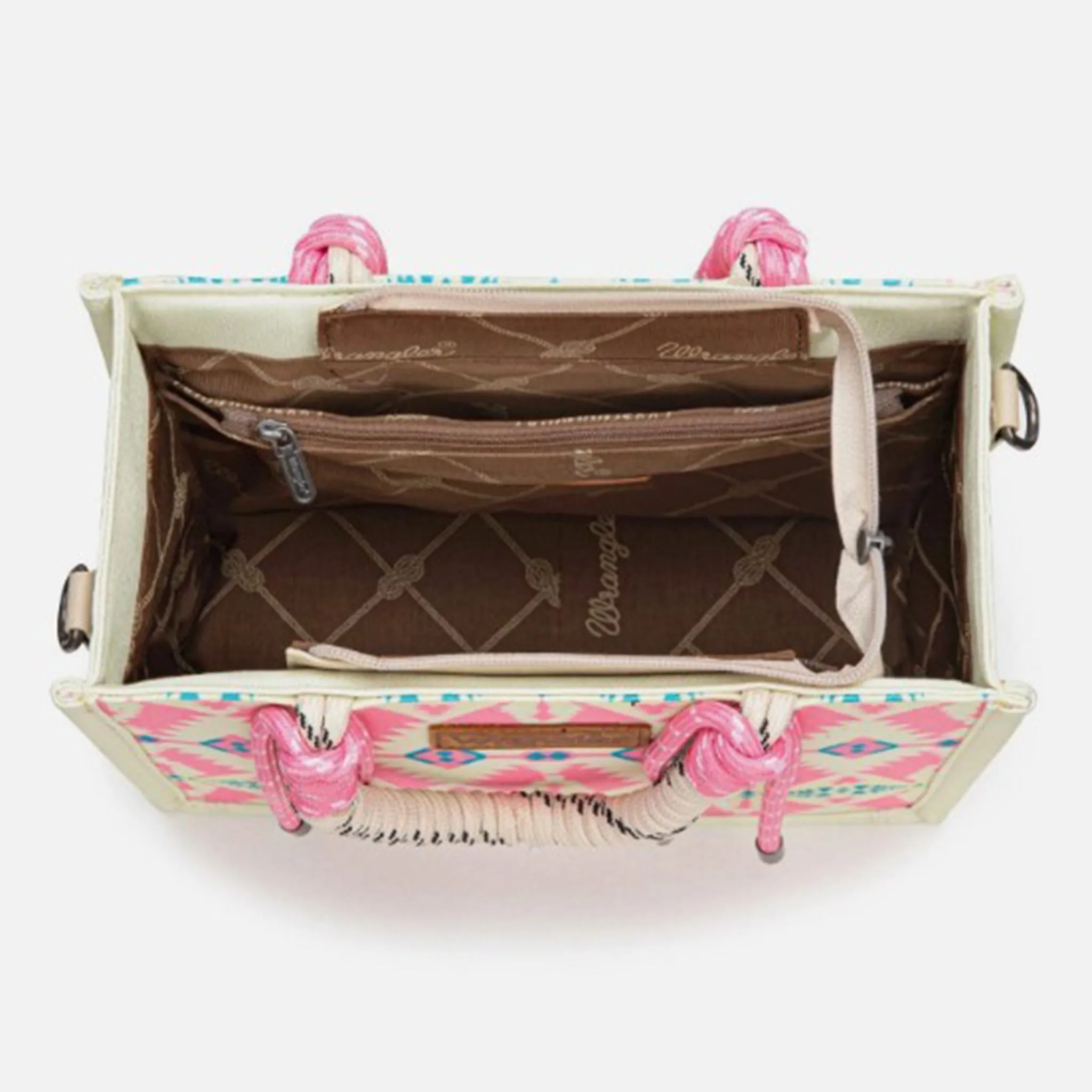 Wrangler Pink and Cream Aztec Tote Bag sold by Western Edge product image thumbnail 3