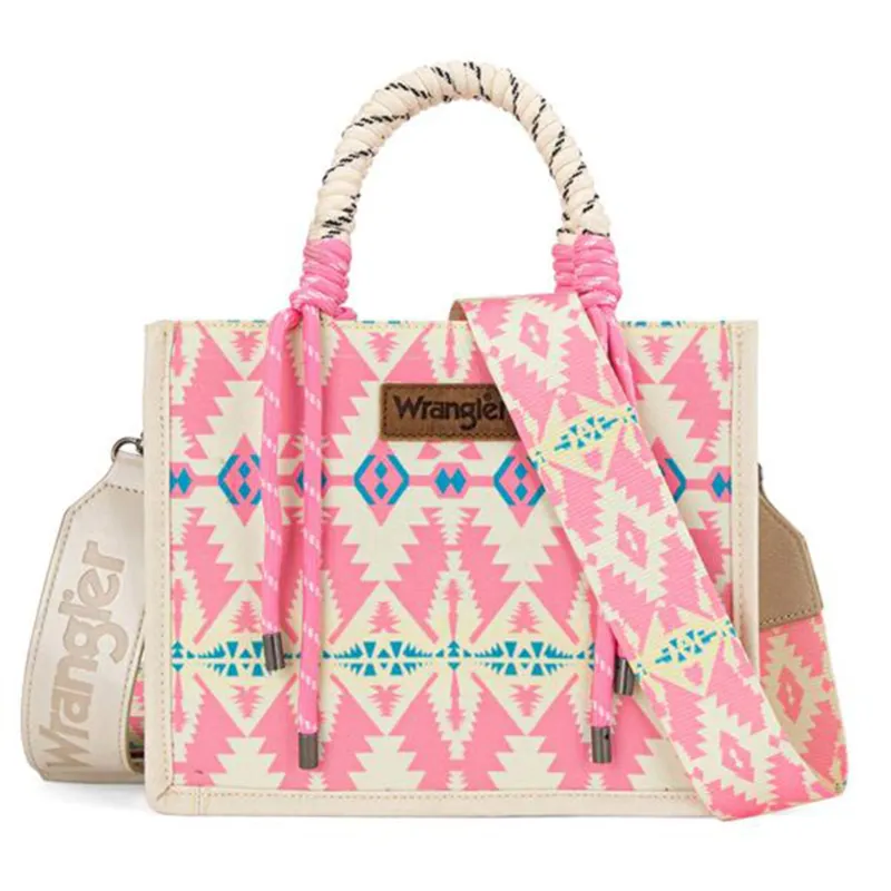 Wrangler Pink and Cream Aztec Tote Bag sold by Western Edge