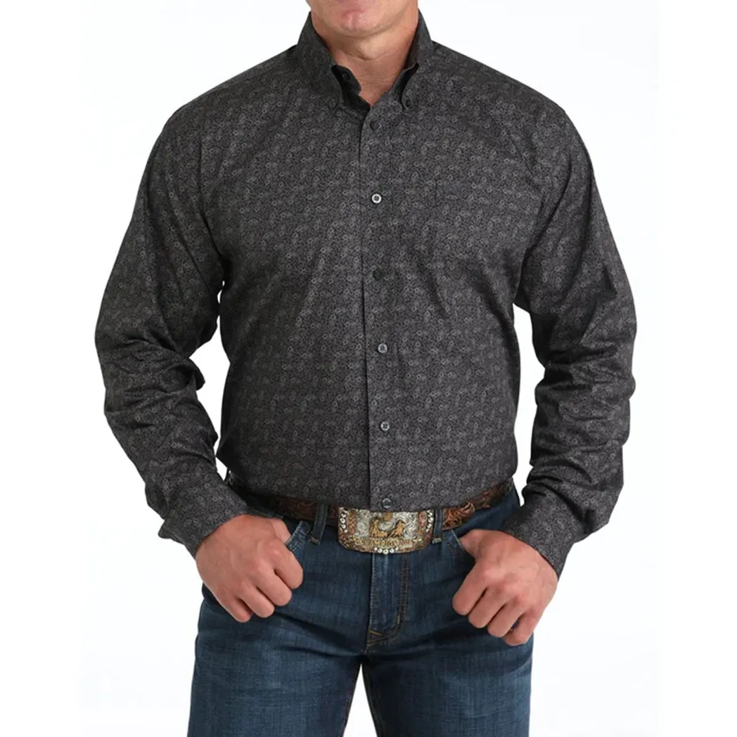 Cinch Men's Charcoal Paisley Long Sleeve Shirt sold by Western Edge
