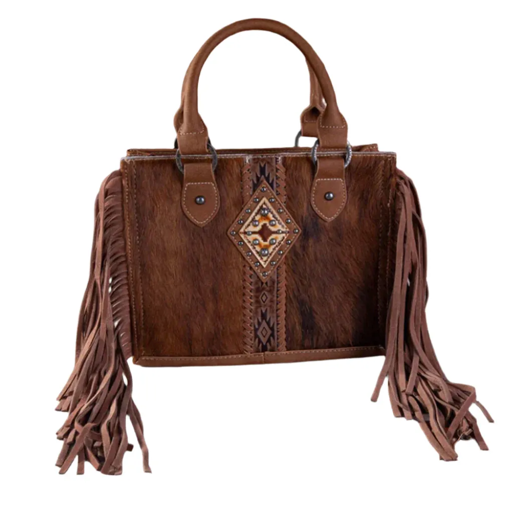 Trinity Ranch: Brown Hide Aztec Tote Crossbody sold by Western Edge