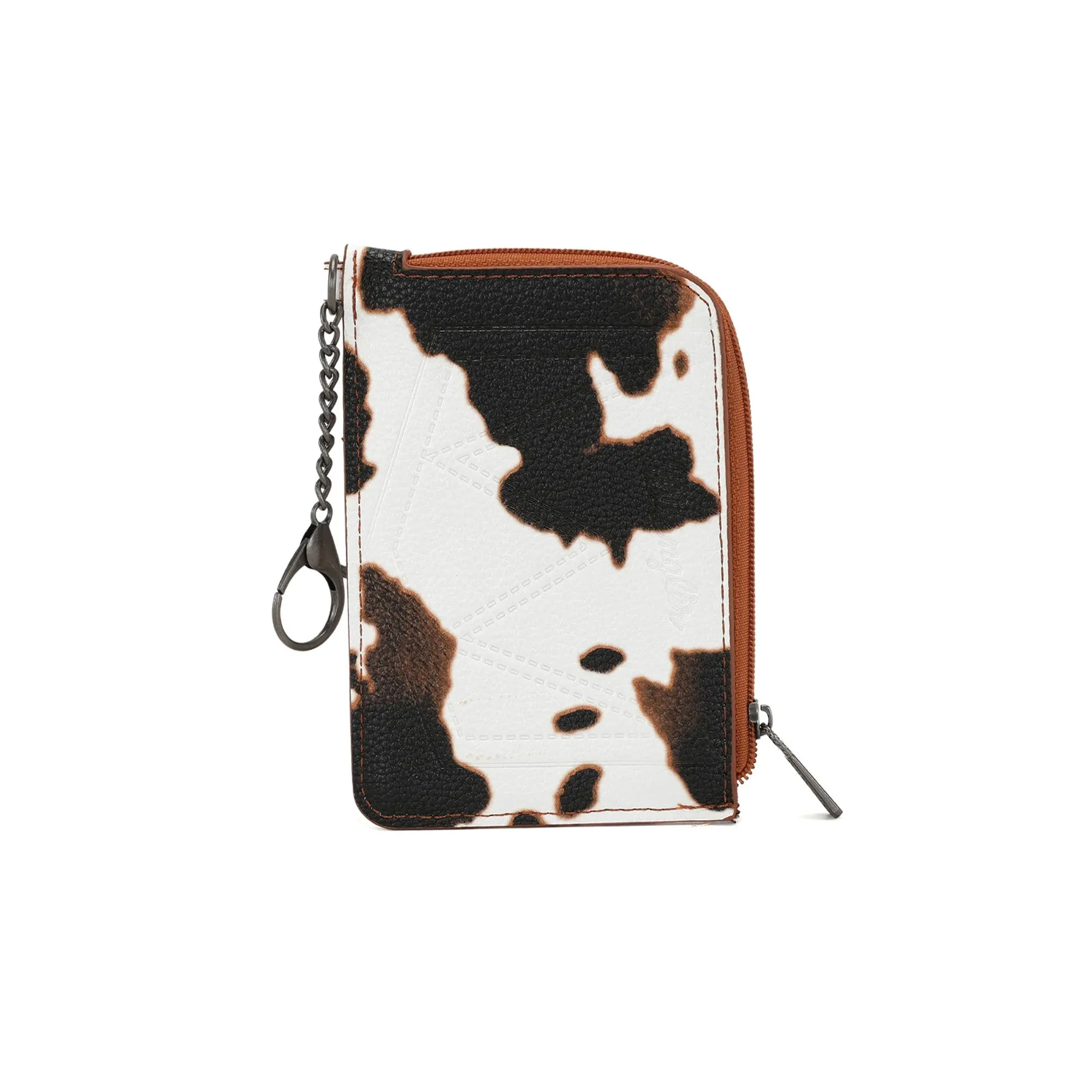 Wrangler Brown Cow Print Zip Card Case sold by Western Edge product image thumbnail 2