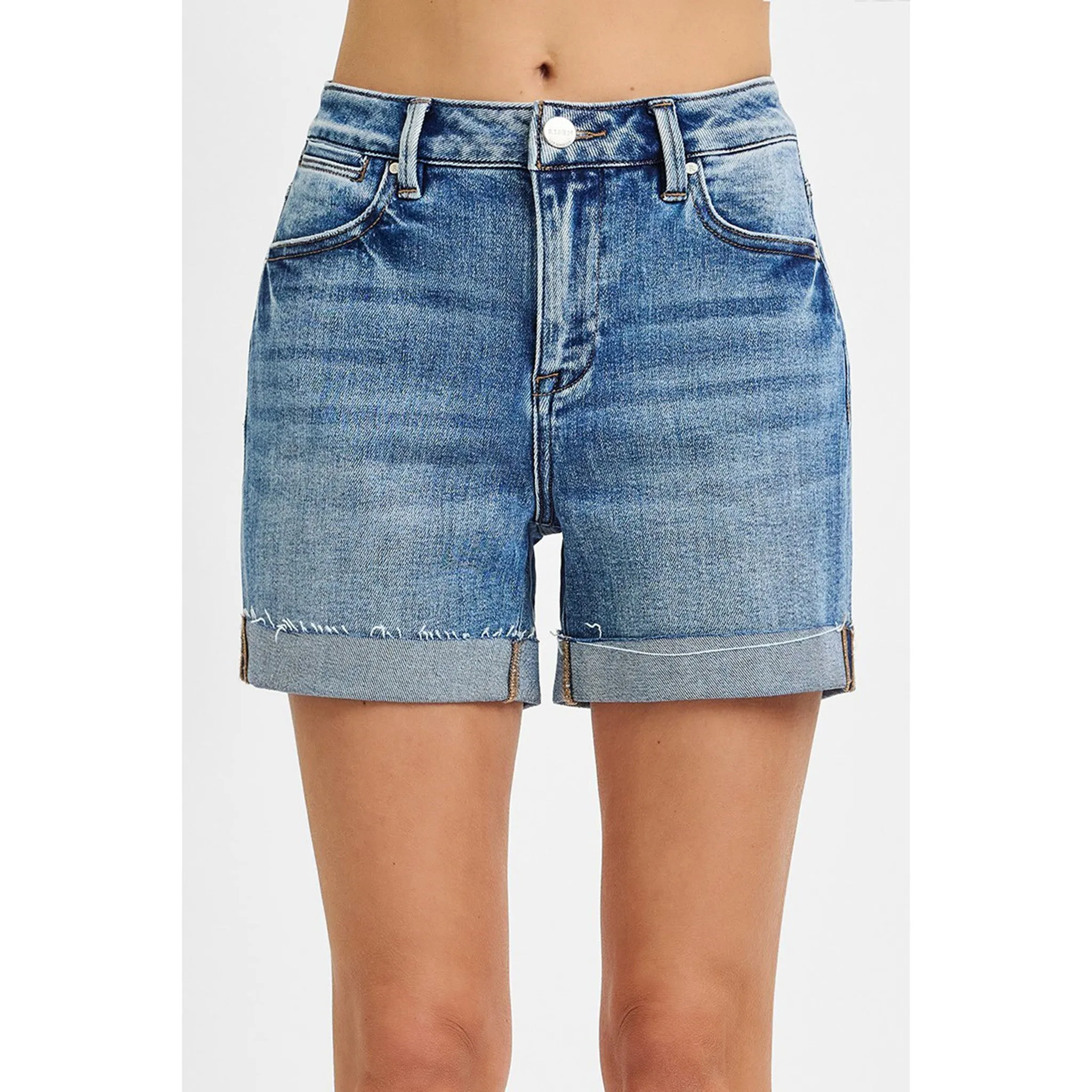 Risen Women's High Rise Cuffed Denim Shorts sold by Western Edge