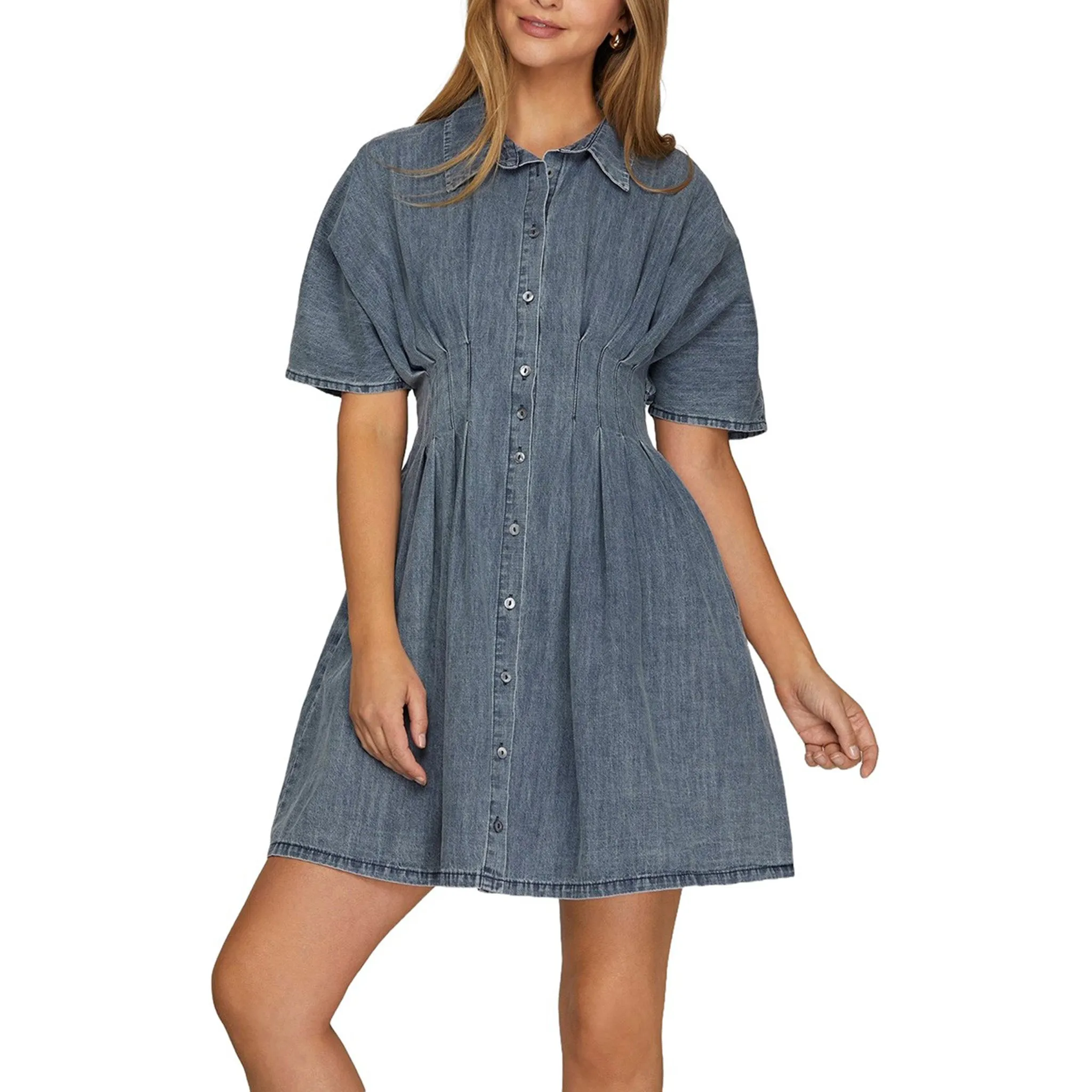 Denim Smock Short Sleeve Dress sold by Western Edge