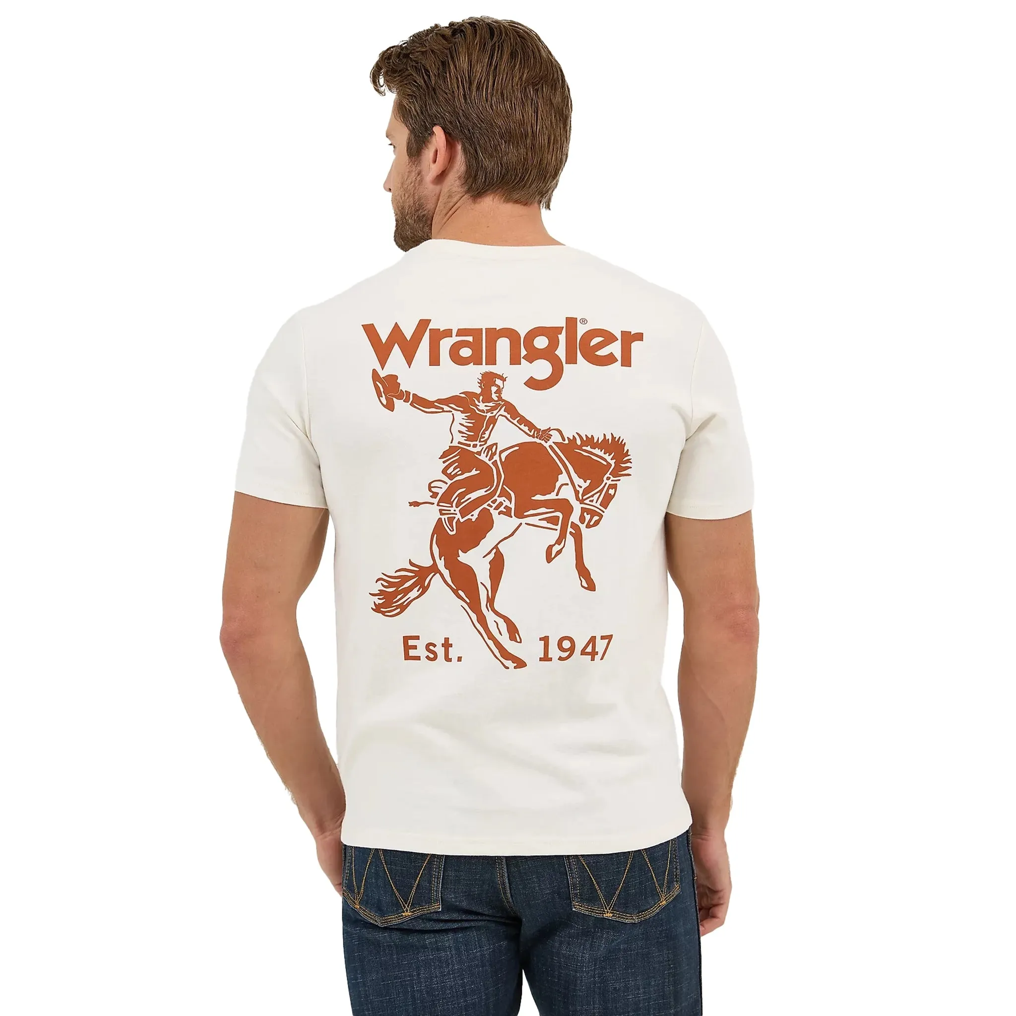 Wrangler Men's Cream Bronc Graphic Tee sold by Western Edge