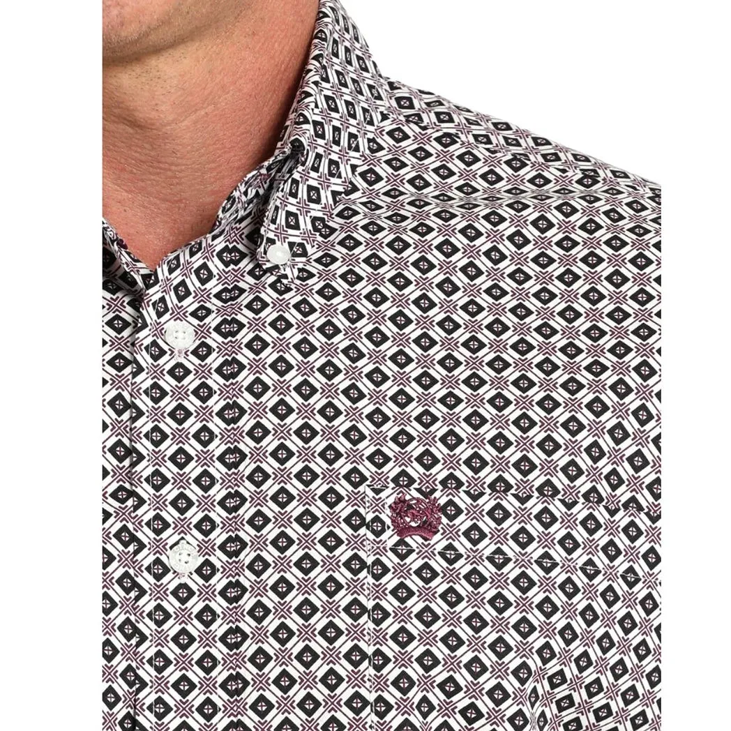 Cinch Mens White/Black Diamond Short Sleeve sold by Western Edge product image thumbnail 2