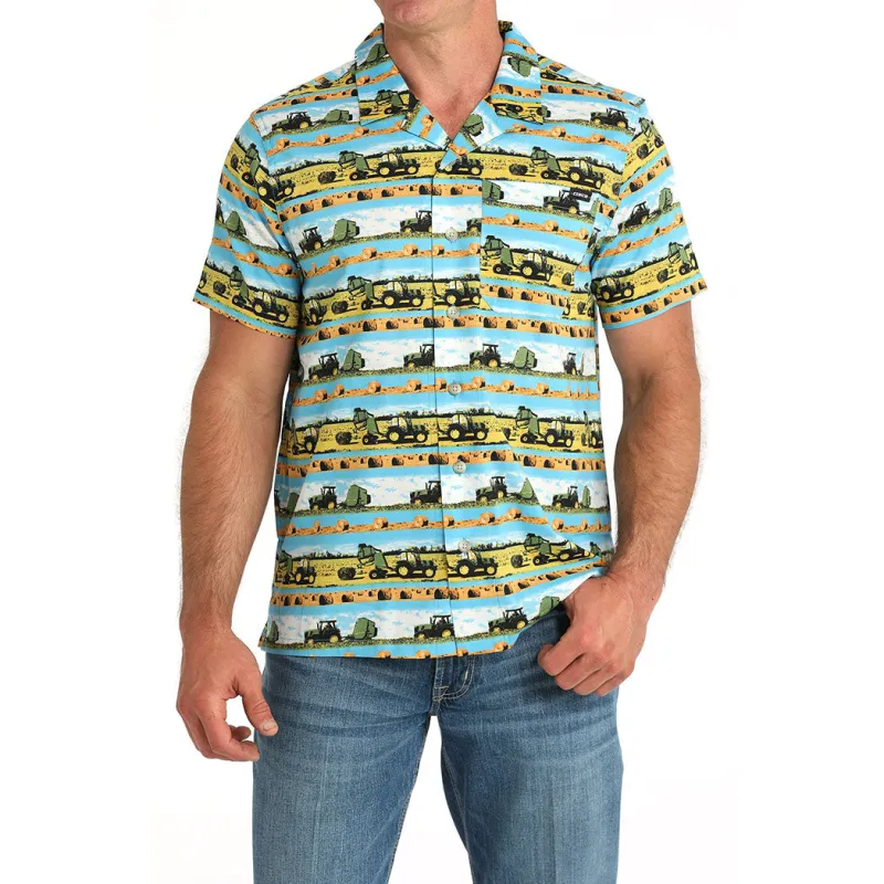 Cinch Men's Hayin Season Camp Shirt-Blue sold by Western Edge