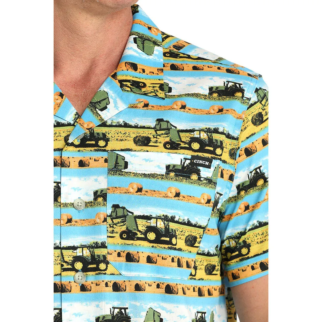 Cinch Men's Hayin Season Camp Shirt-Blue sold by Western Edge product image thumbnail 3