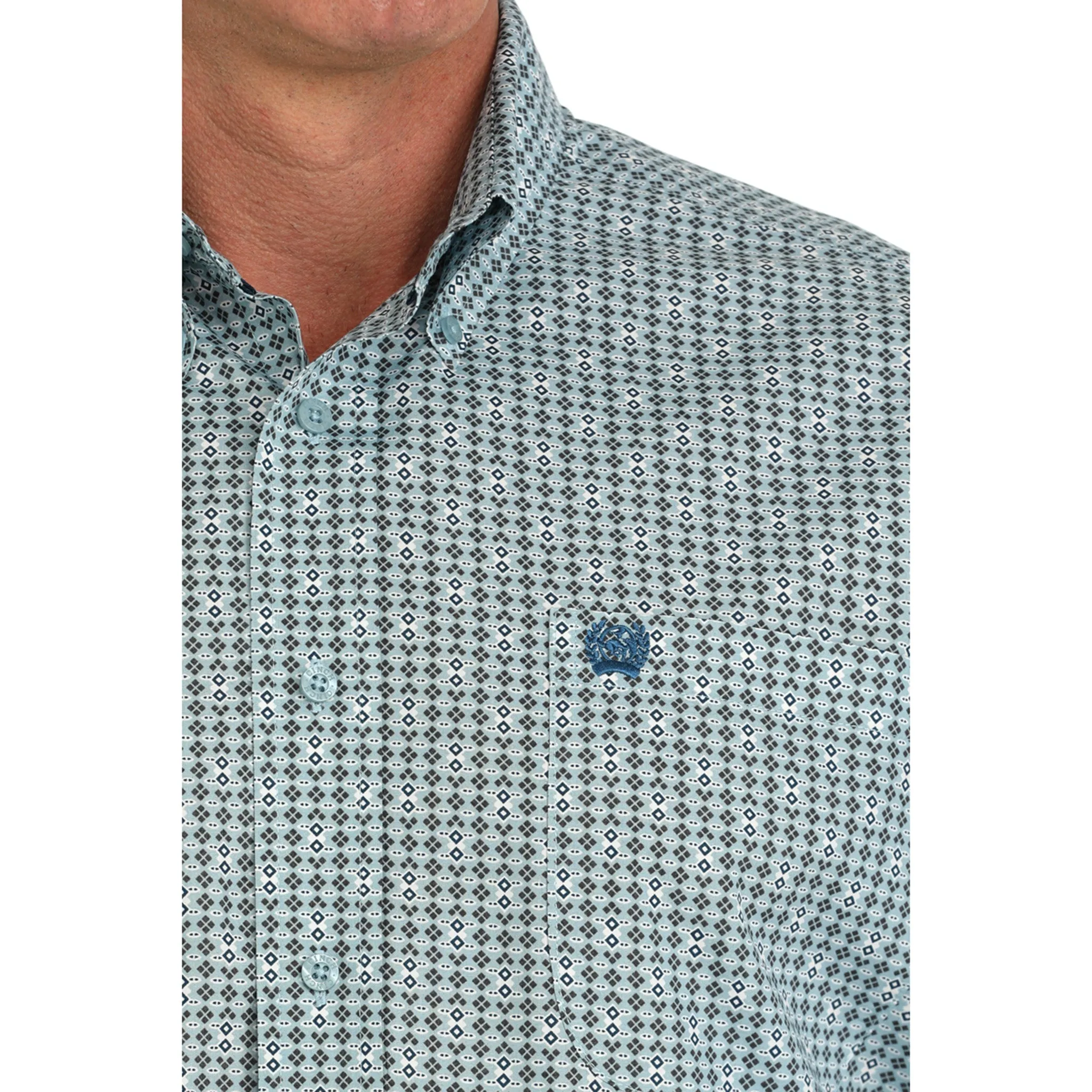 Cinch Men's Green Geo Print Shirt sold by Western Edge product image thumbnail 4