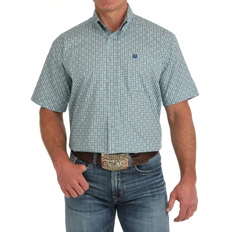 Cinch Men's Green Geo Print Shirt sold by Western Edge