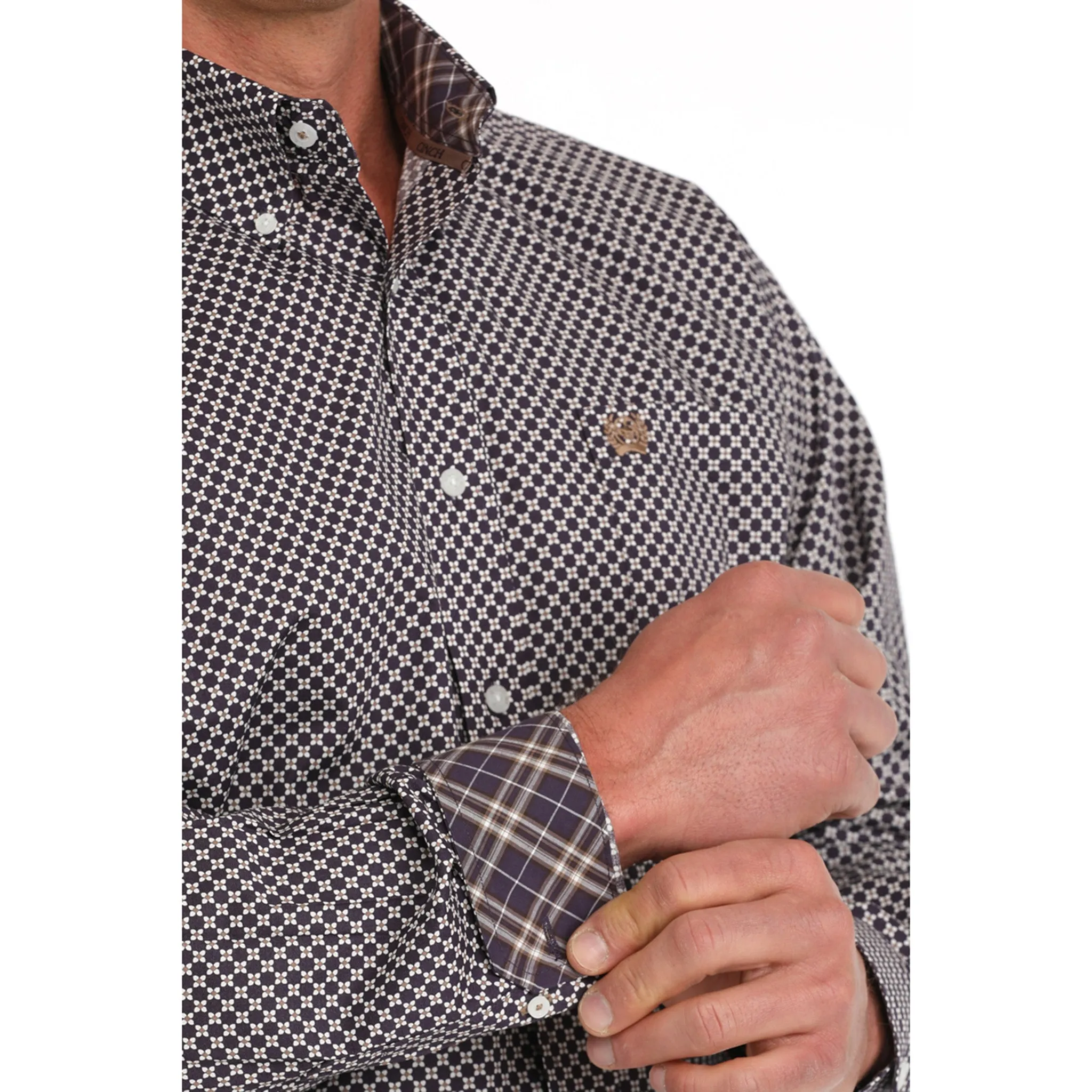 Cinch Men's Purple Geo Print Shirt sold by Western Edge product image thumbnail 4