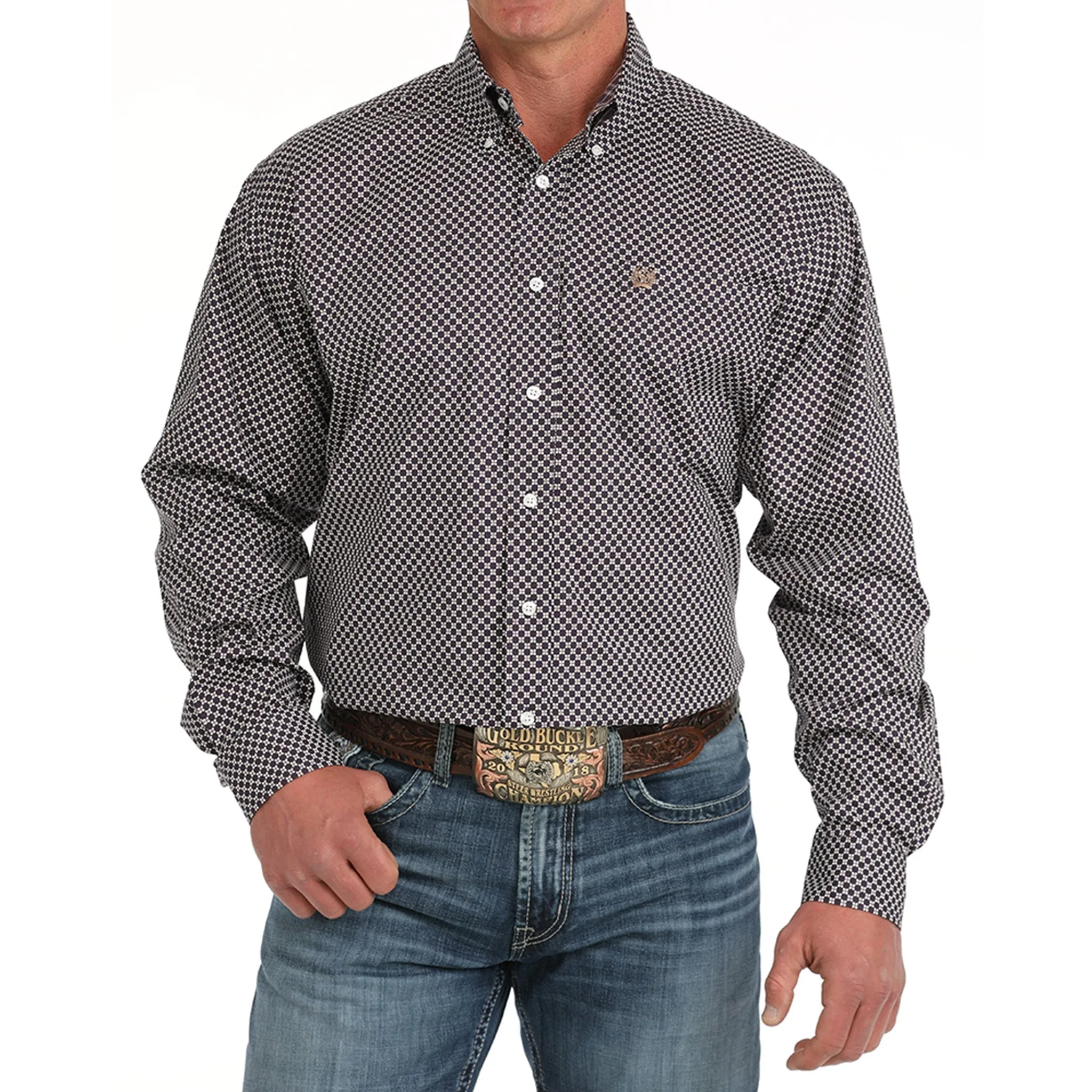 Cinch Men's Purple Geo Print Shirt sold by Western Edge