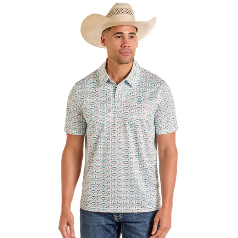 Panhandle Slim Men's Steer Skull Polo made by Western Edge