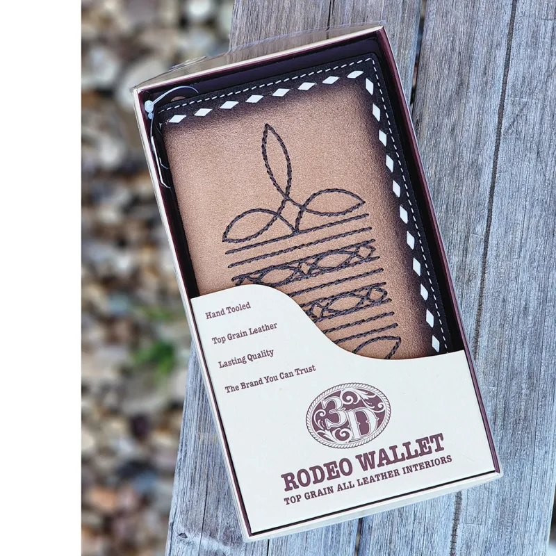 Brown Bootstitch Rodeo Wallet made by Western Edge