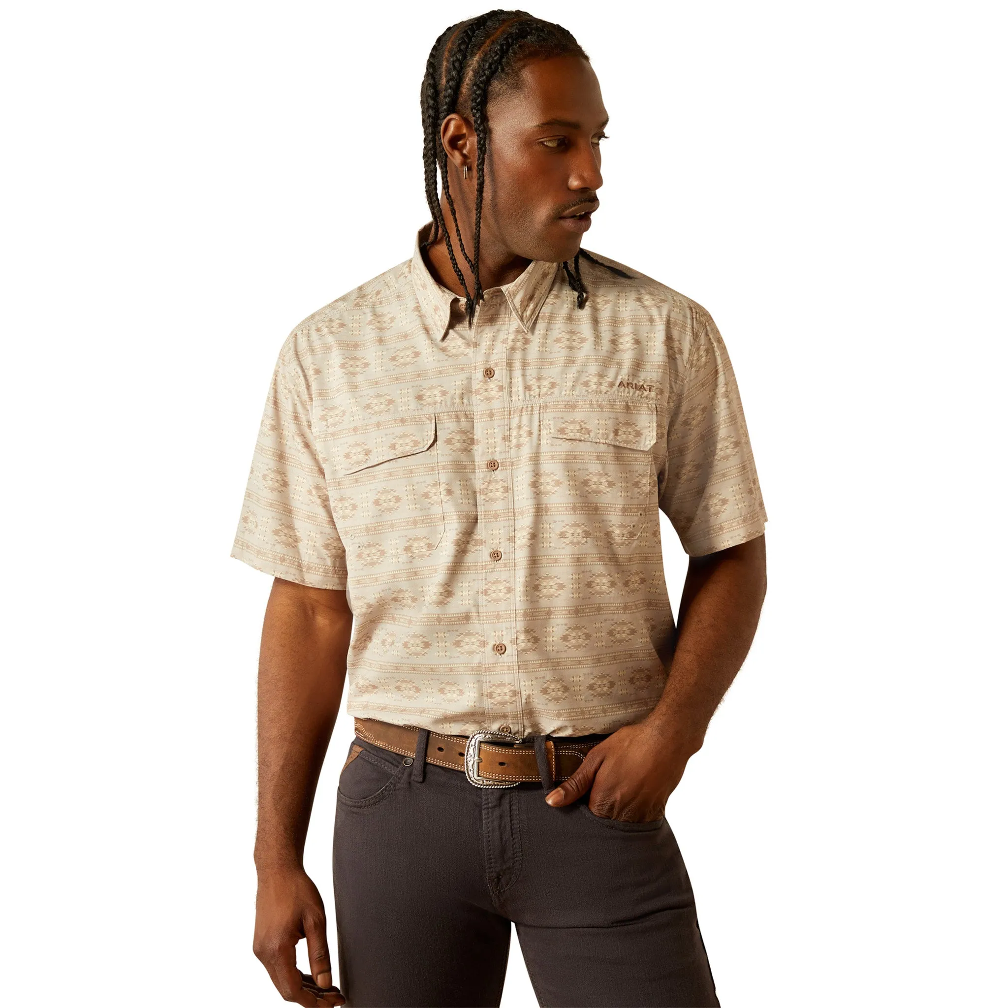 Ariat VentTEK Taupe Outbound Classic Fit Shirt sold by Western Edge