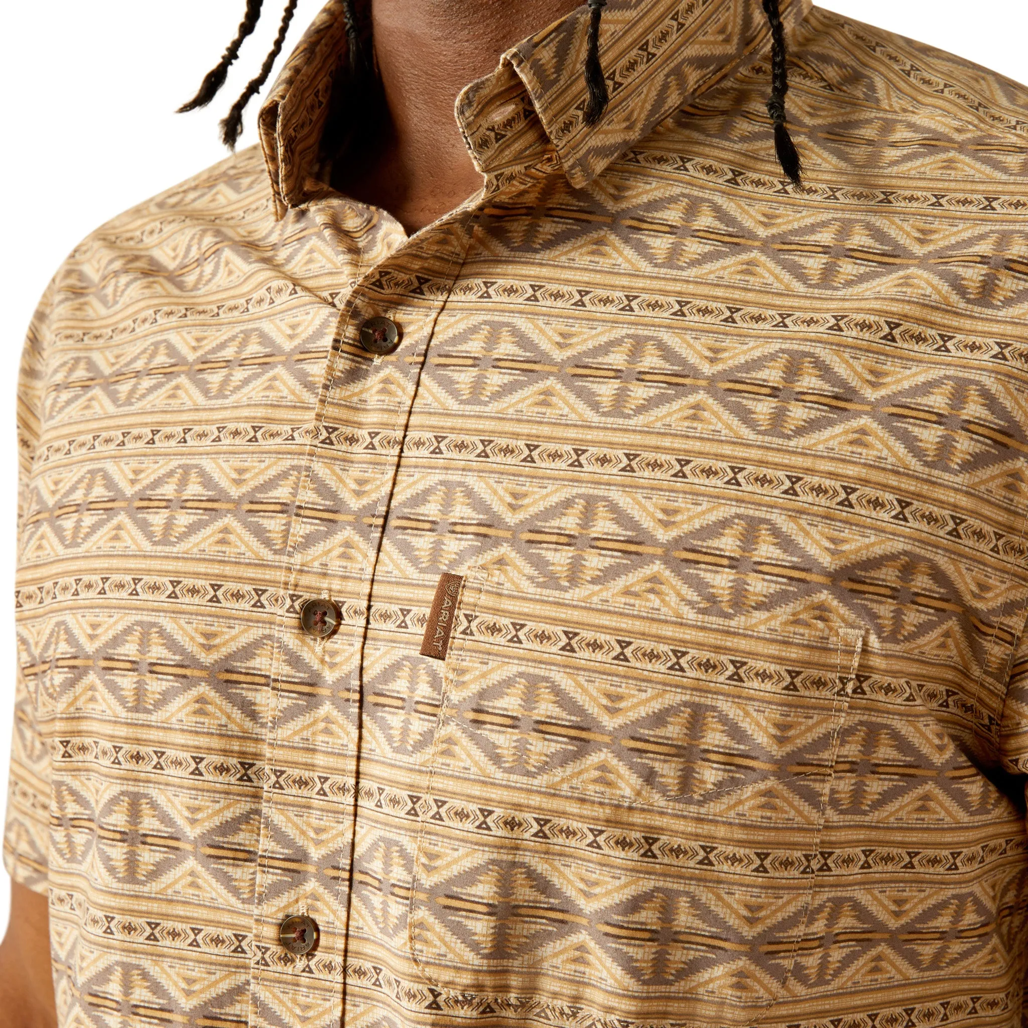 Ariat Merritt Modern Fit Cream Short Sleeve Shirt sold by Western Edge product image thumbnail 3