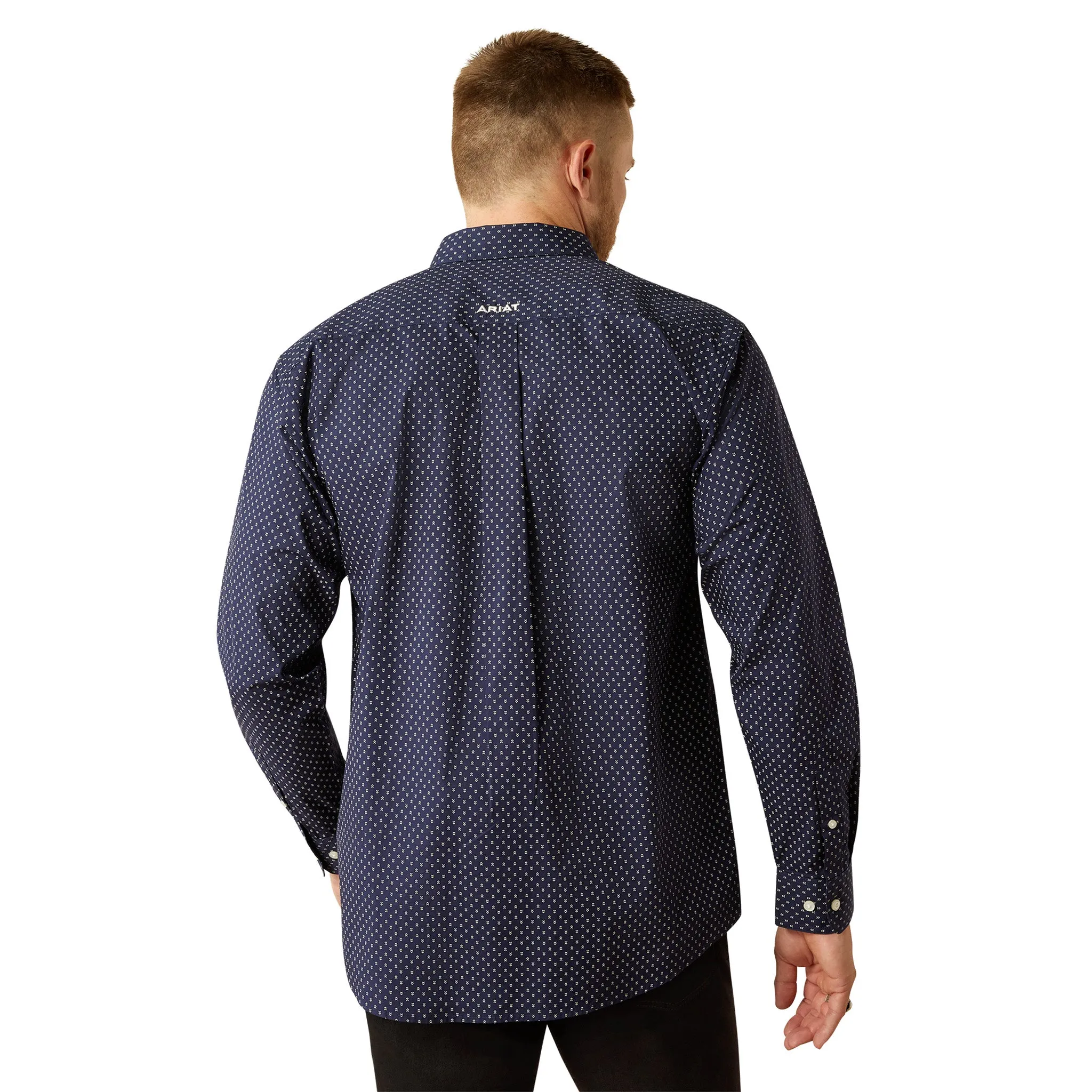 Ariat Navy Dot Print Button Down Shirt sold by Western Edge product image thumbnail 2