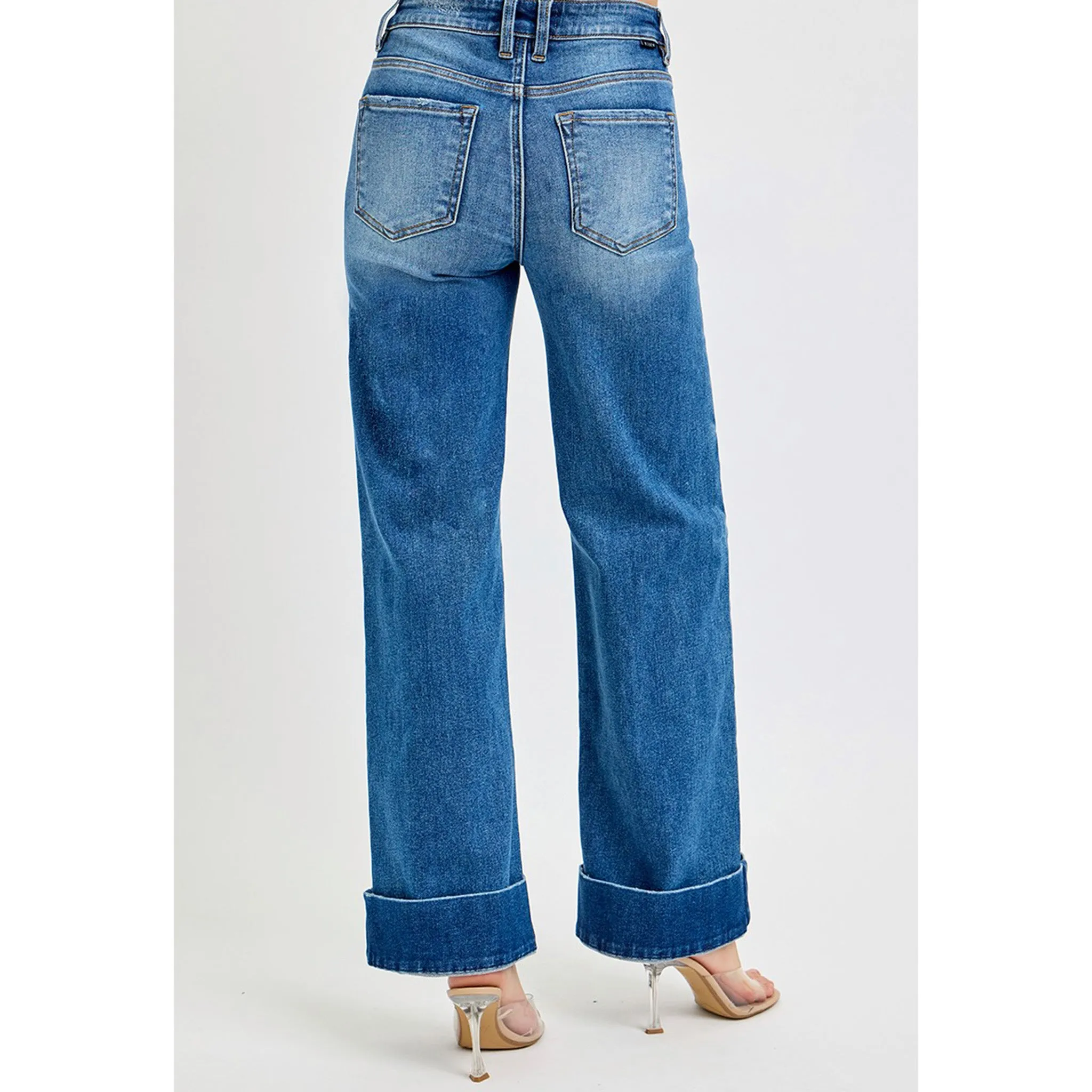 Risen Women's Dark High Rise Ankle Cuff Jeans sold by Western Edge product image thumbnail 4