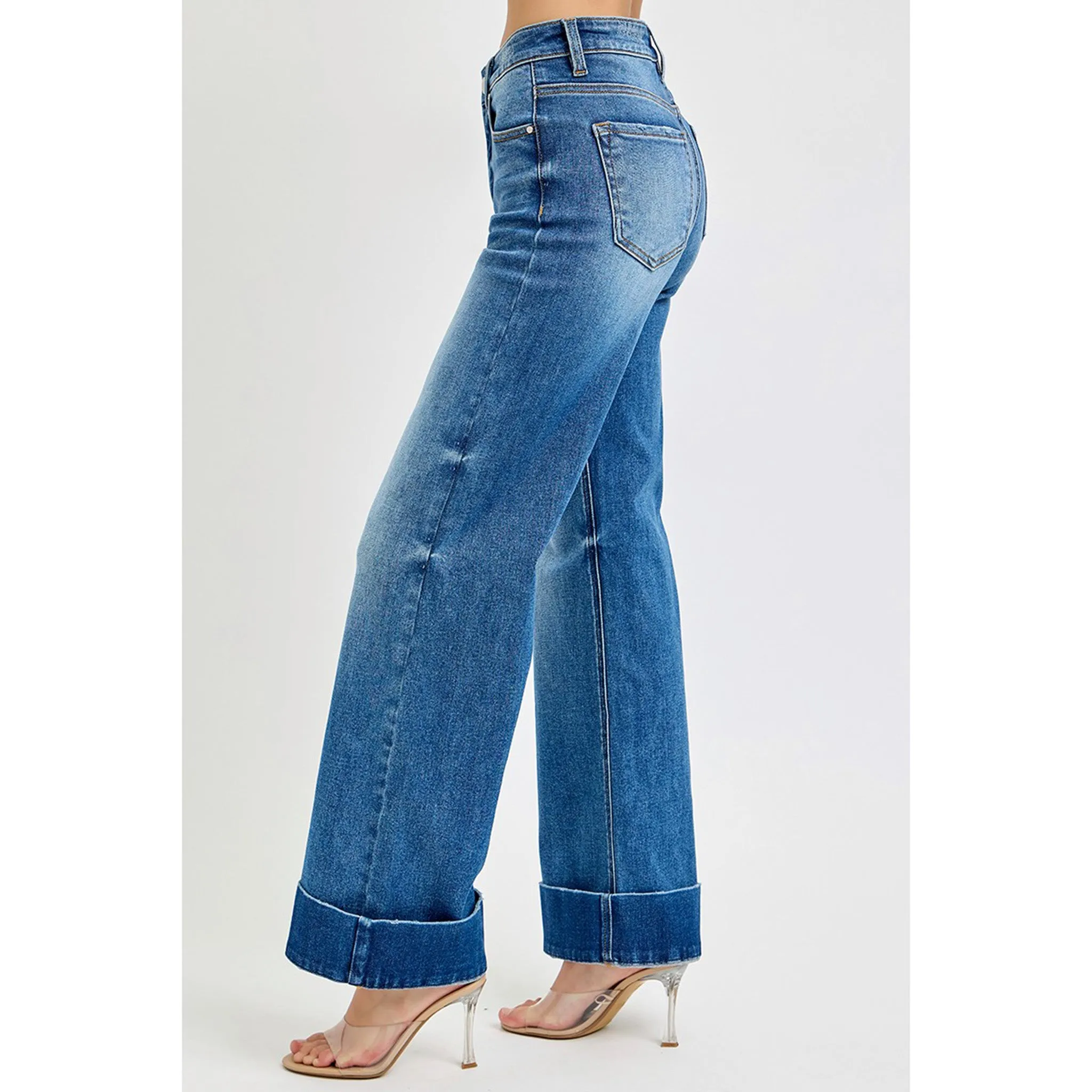 Risen Women's Dark High Rise Ankle Cuff Jeans sold by Western Edge product image thumbnail 3