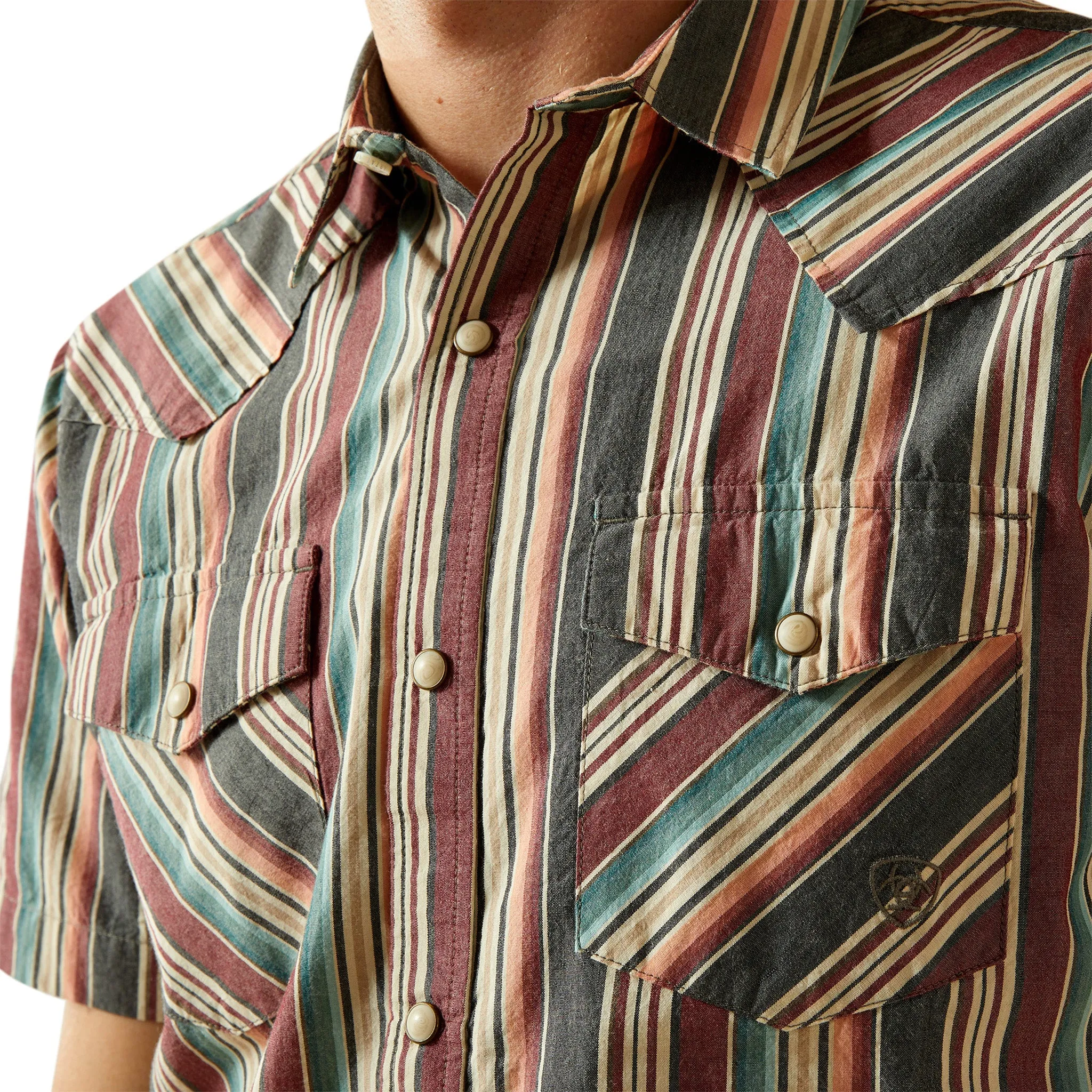 Ariat Men's Haven Retro Multi Stripe Short Sleeve Shirt sold by Western Edge product image thumbnail 3