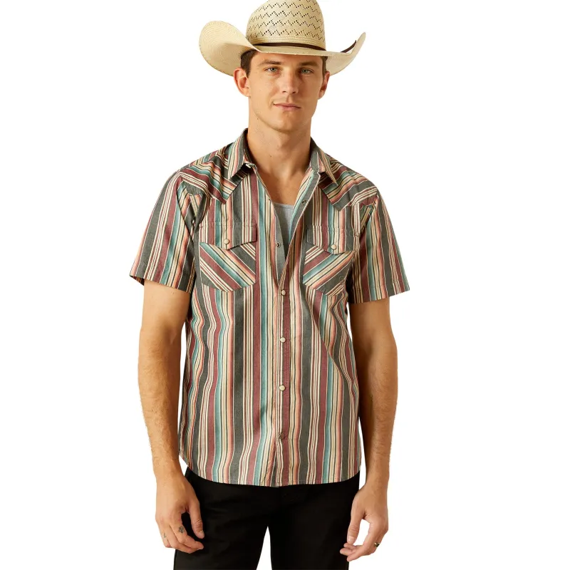 Ariat Men's Haven Retro Multi Stripe Short Sleeve Shirt sold by Western Edge