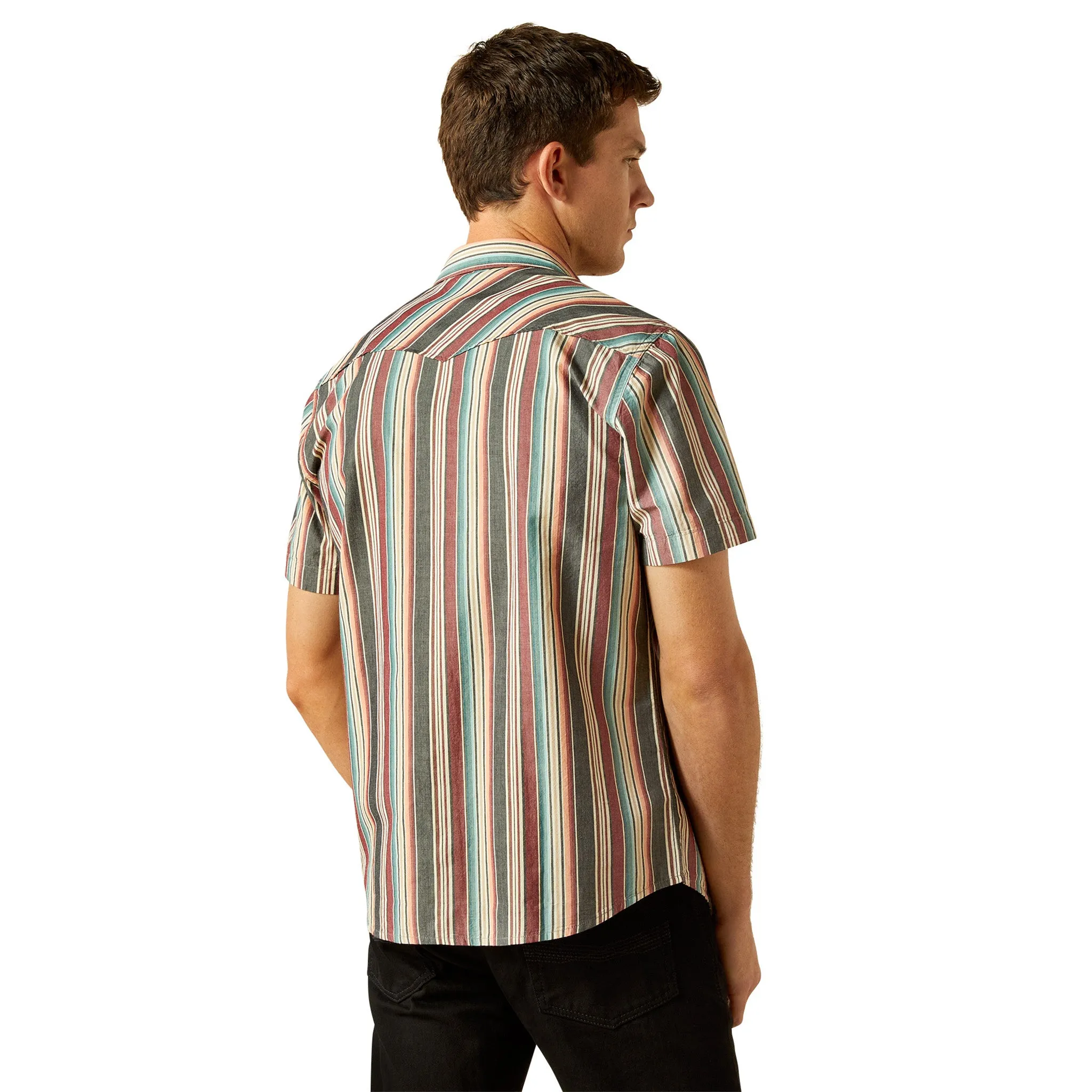 Ariat Men's Haven Retro Multi Stripe Short Sleeve Shirt sold by Western Edge product image thumbnail 2