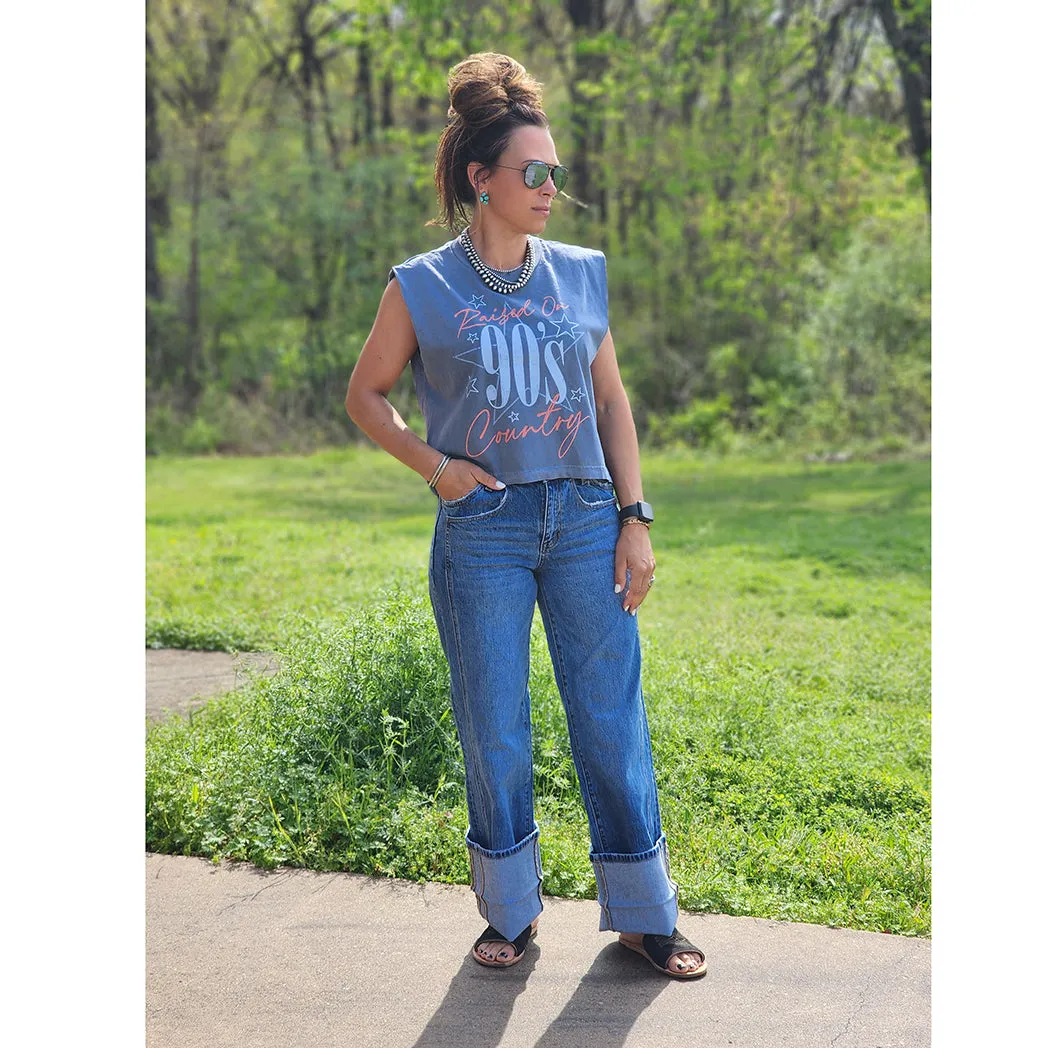 Vervet High Rise Cuffed Baggy Wide Leg sold by Western Edge