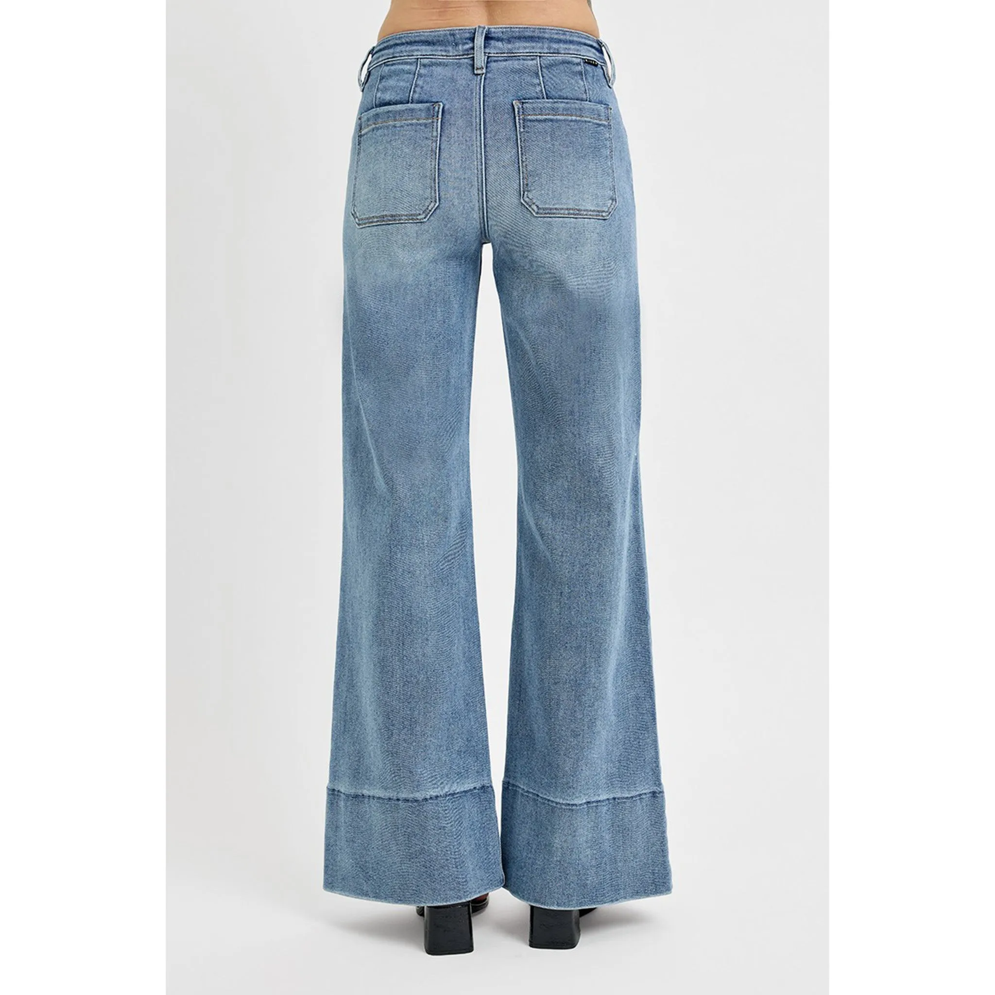 Risen Women's Mid Rise Ankle Wide Flare Jeans sold by Western Edge product image thumbnail 4