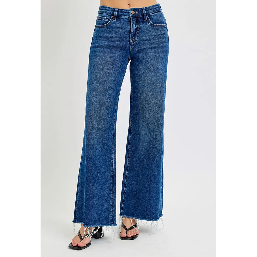Risen Tummy Control Mid Rise Wide Leg Jeans sold by Western Edge