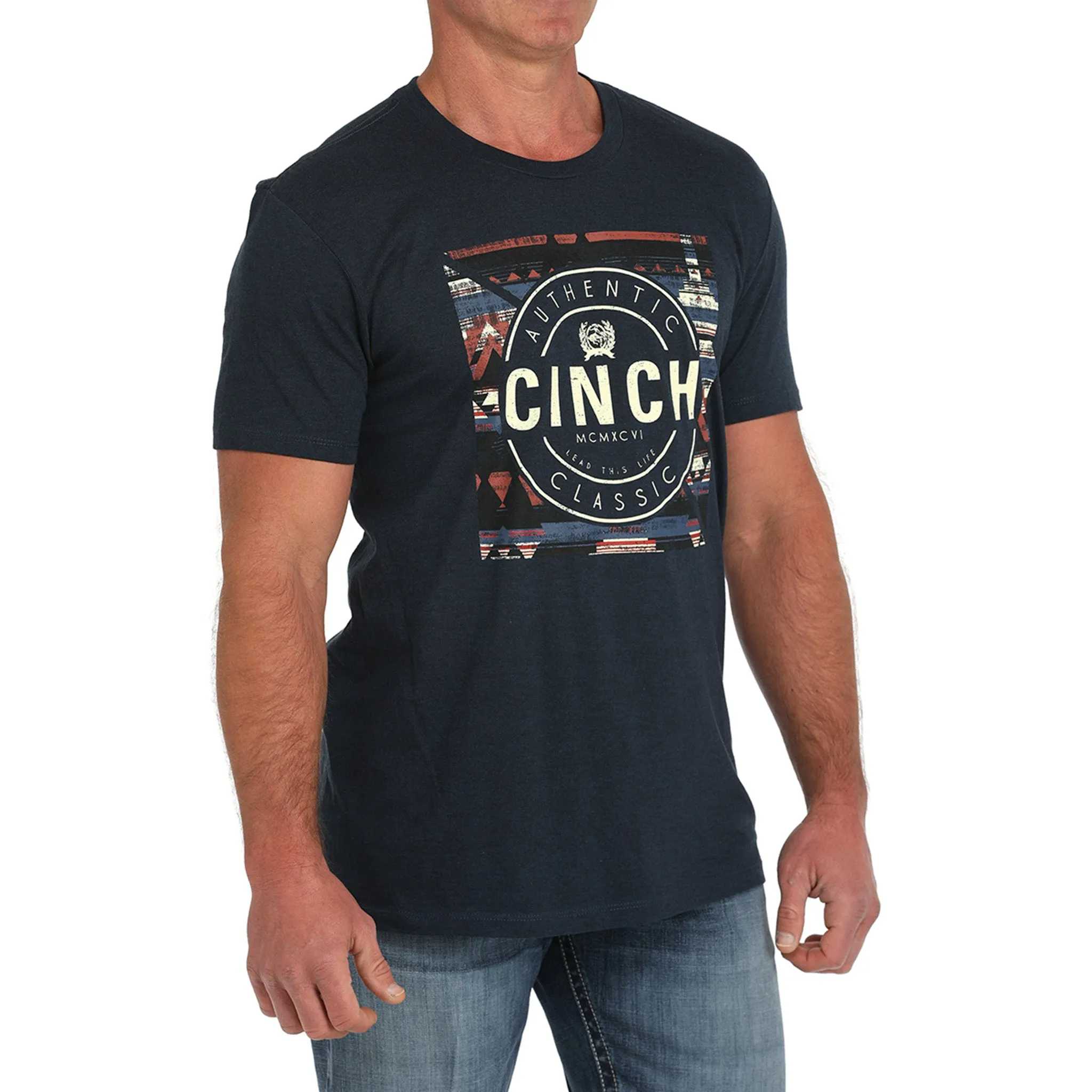 Cinch Men's Navy Aztec Tee sold by Western Edge product image thumbnail 3
