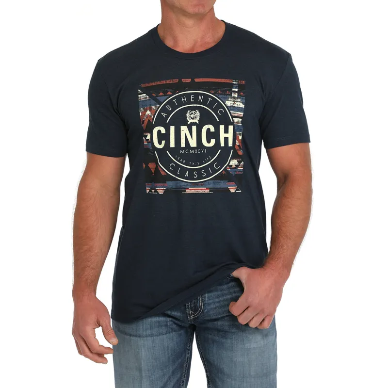 Cinch Men's Navy Aztec Tee sold by Western Edge