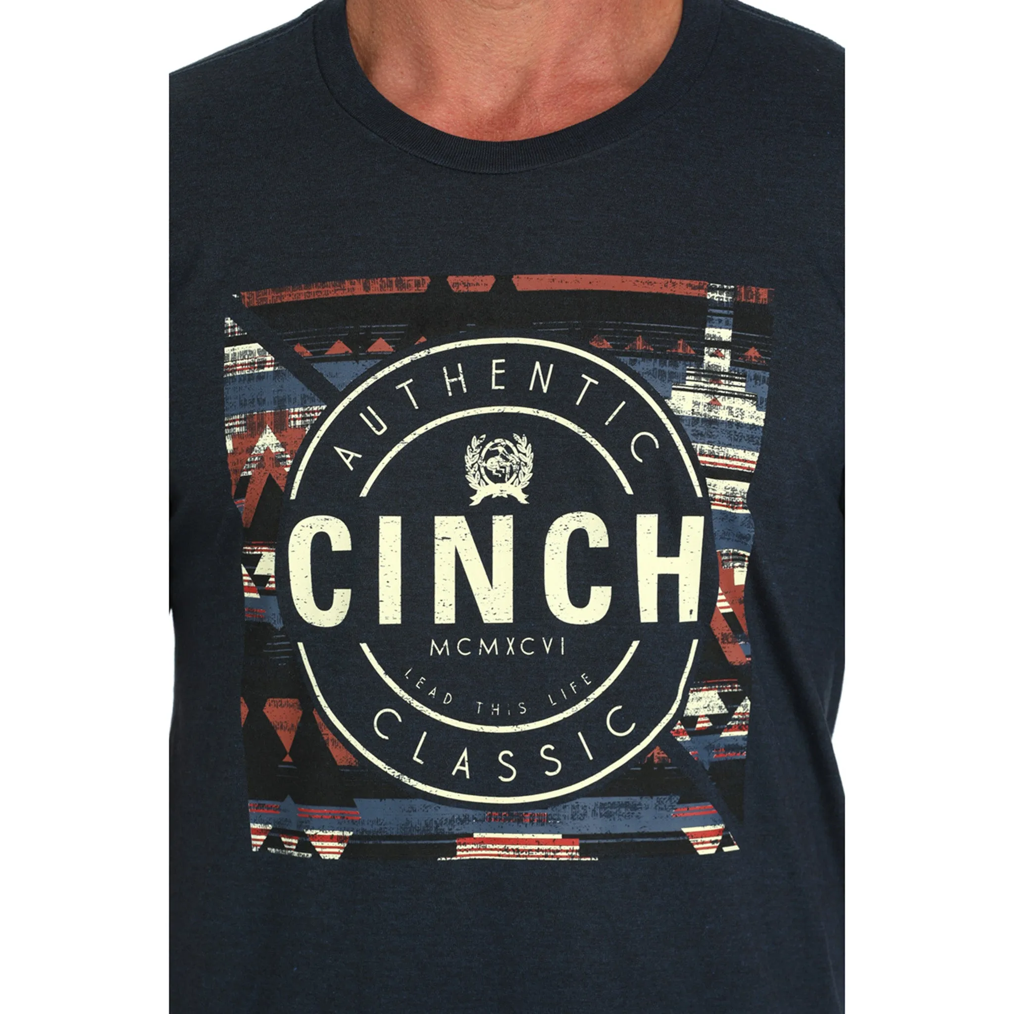 Cinch Men's Navy Aztec Tee sold by Western Edge product image thumbnail 4