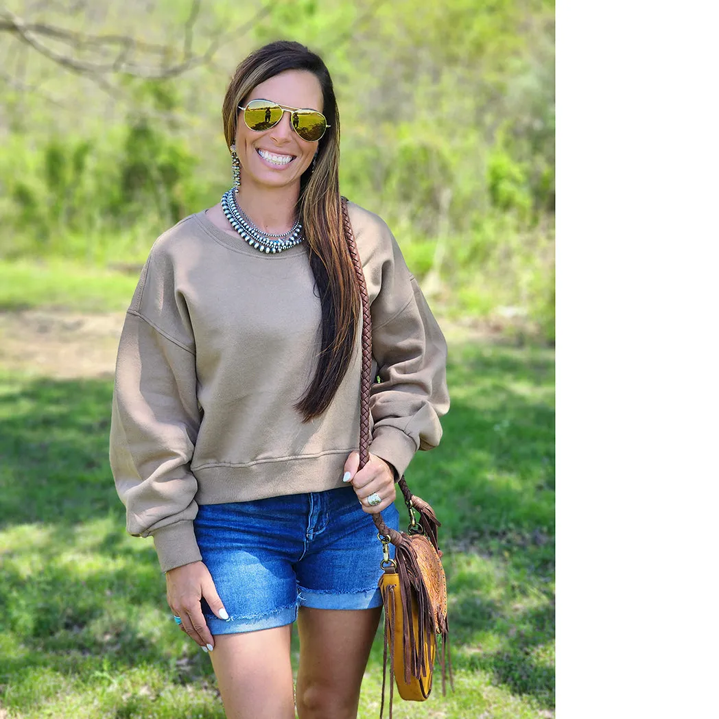 Women's Mocha Soft Knit Boxy Pullover sold by Western Edge