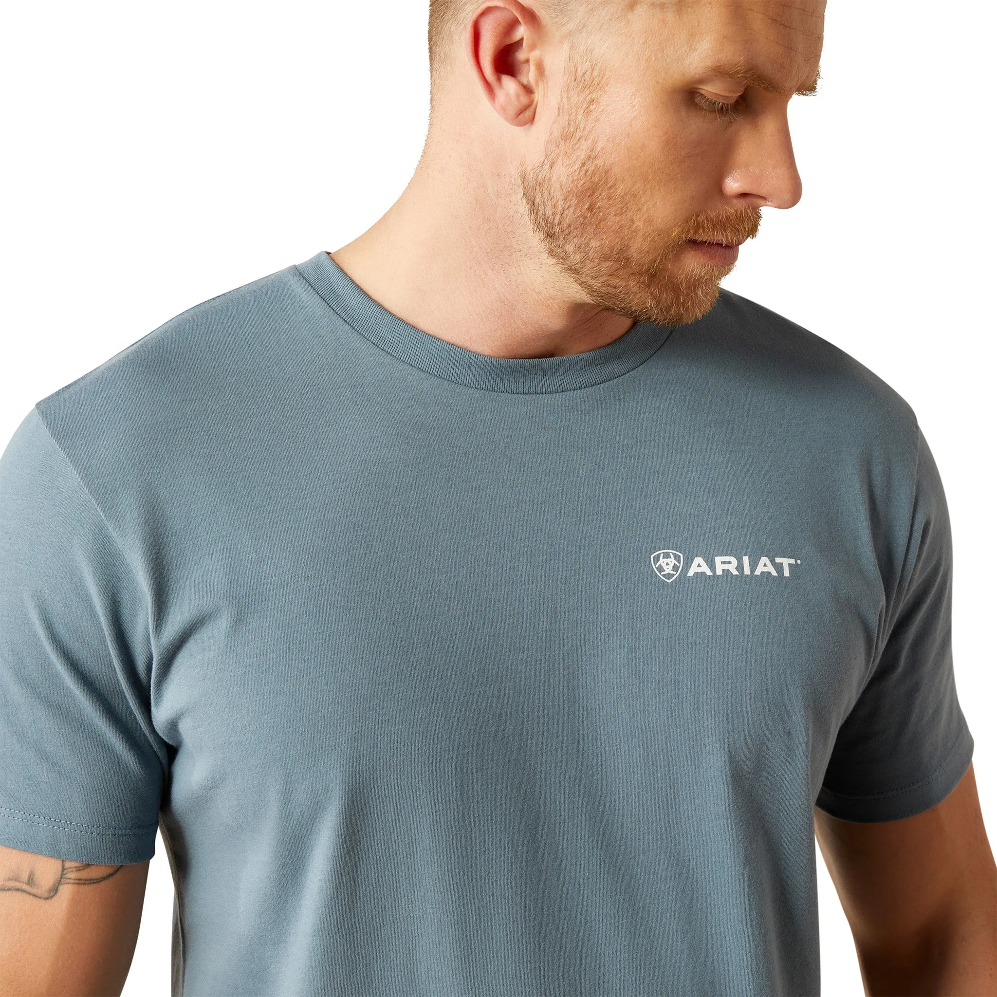 Ariat Men's Light Denim Colored Eagle Rock Tee sold by Western Edge product image thumbnail 3