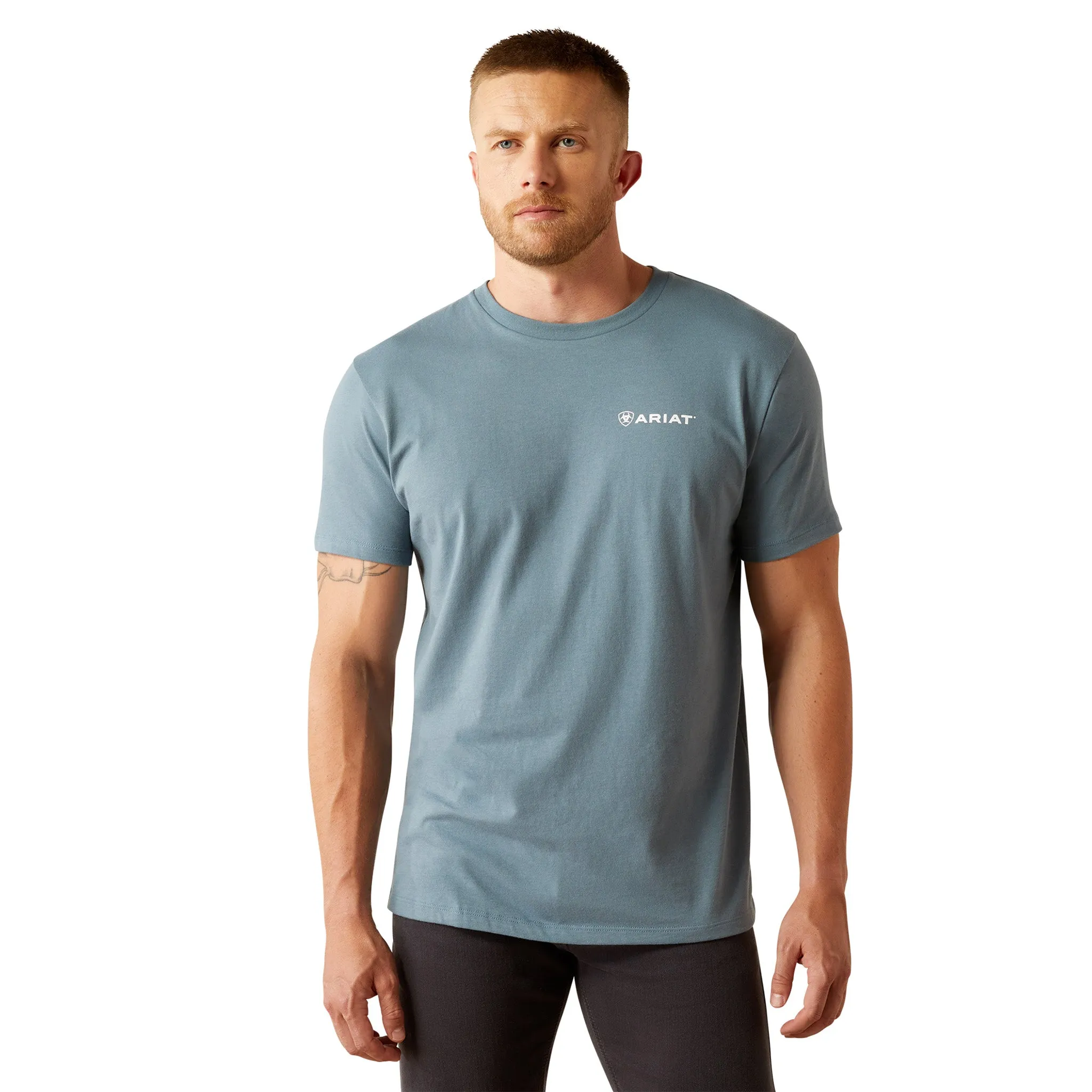 Ariat Men's Light Denim Colored Eagle Rock Tee sold by Western Edge product image thumbnail 2