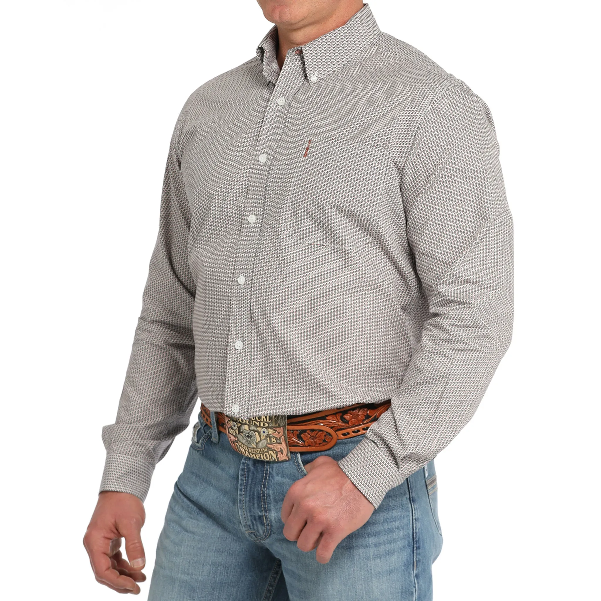 Cinch Men's White Multi Geo Long Sleeve Shirt sold by Western Edge product image thumbnail 2