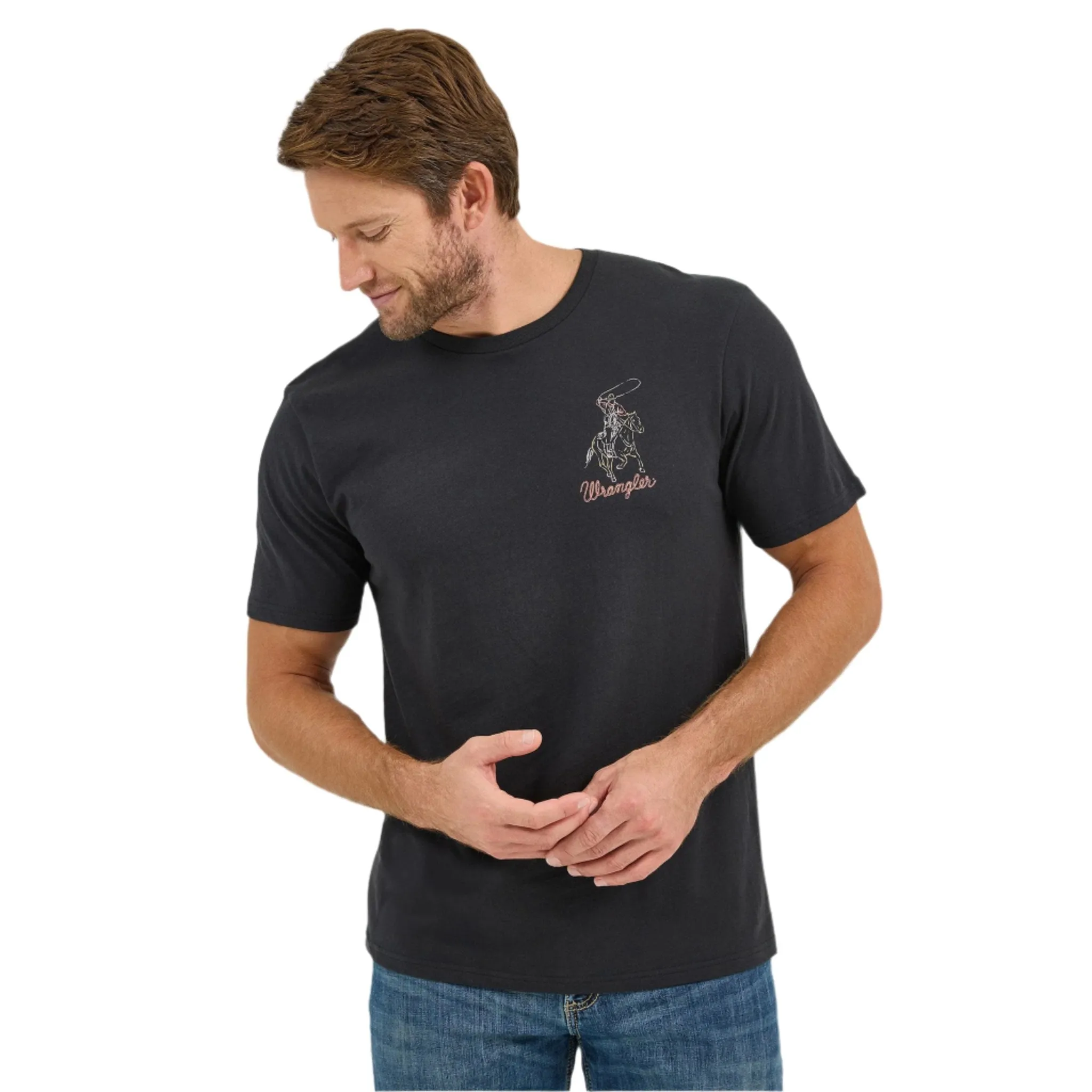 Wrangler Men's Black Neon Cowboy Tee sold by Western Edge product image thumbnail 2